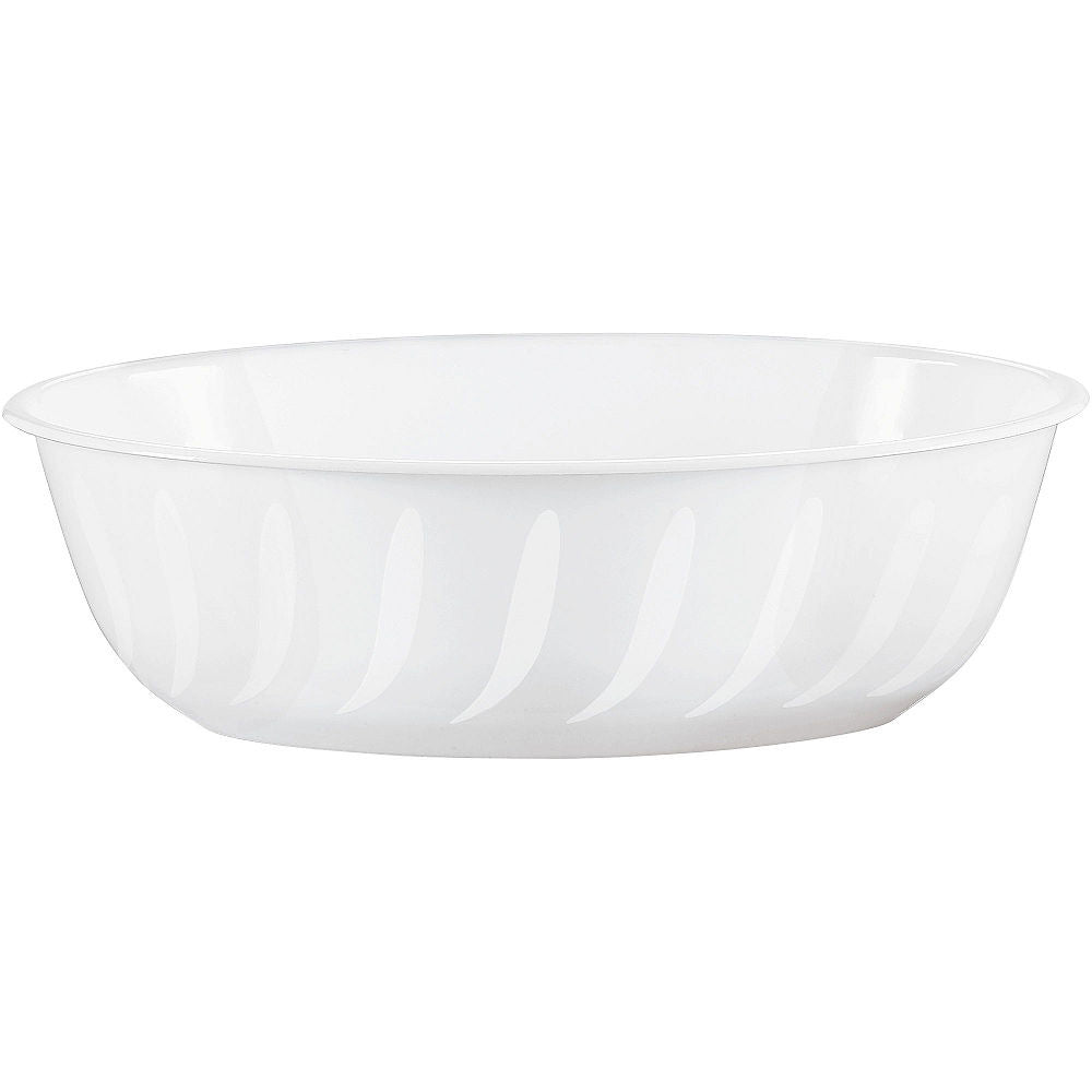White Swirl Bowl 2.3qt Solid Tableware - Party Centre