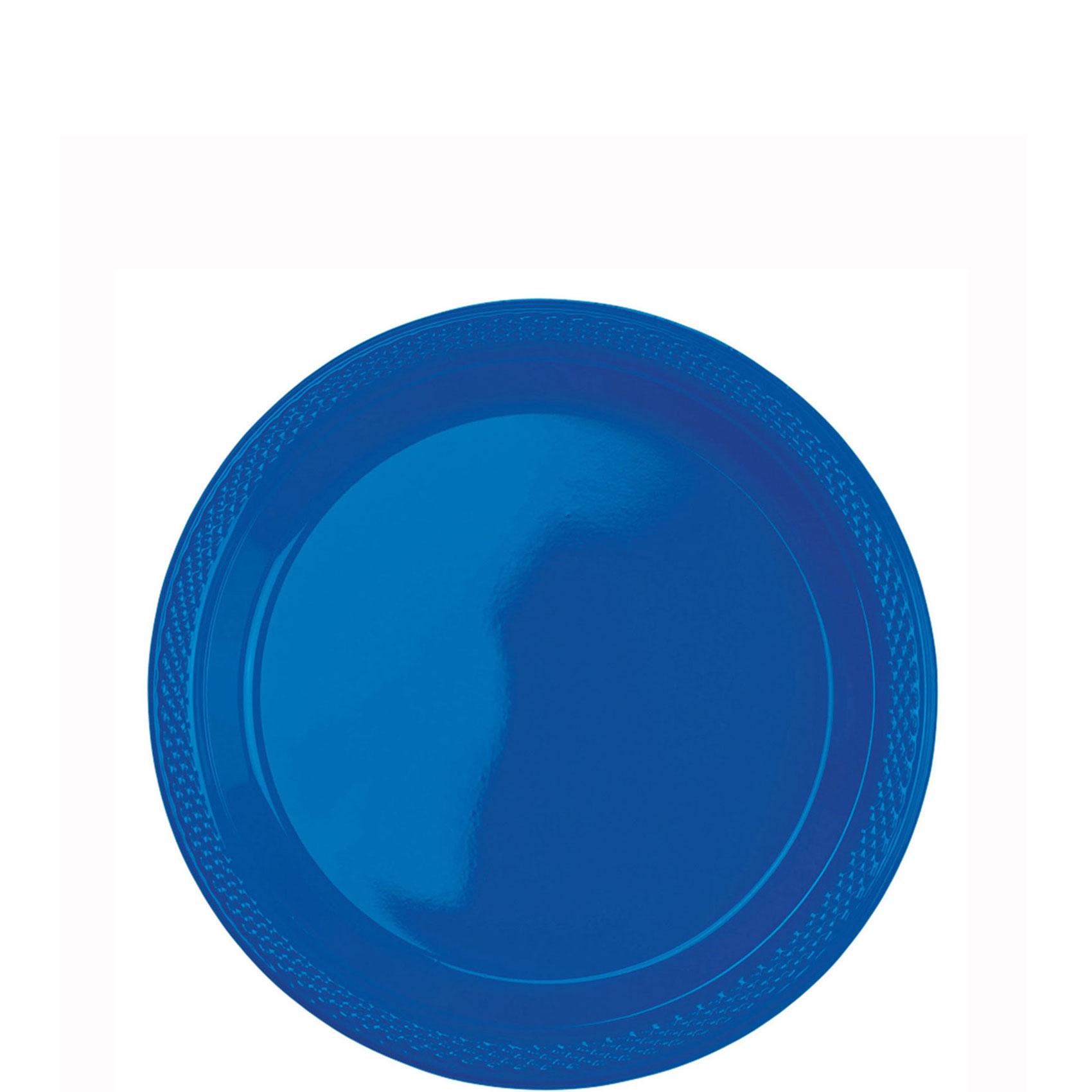 Bright Royal Blue Plates 7in, 20pcs Solid Tableware - Party Centre