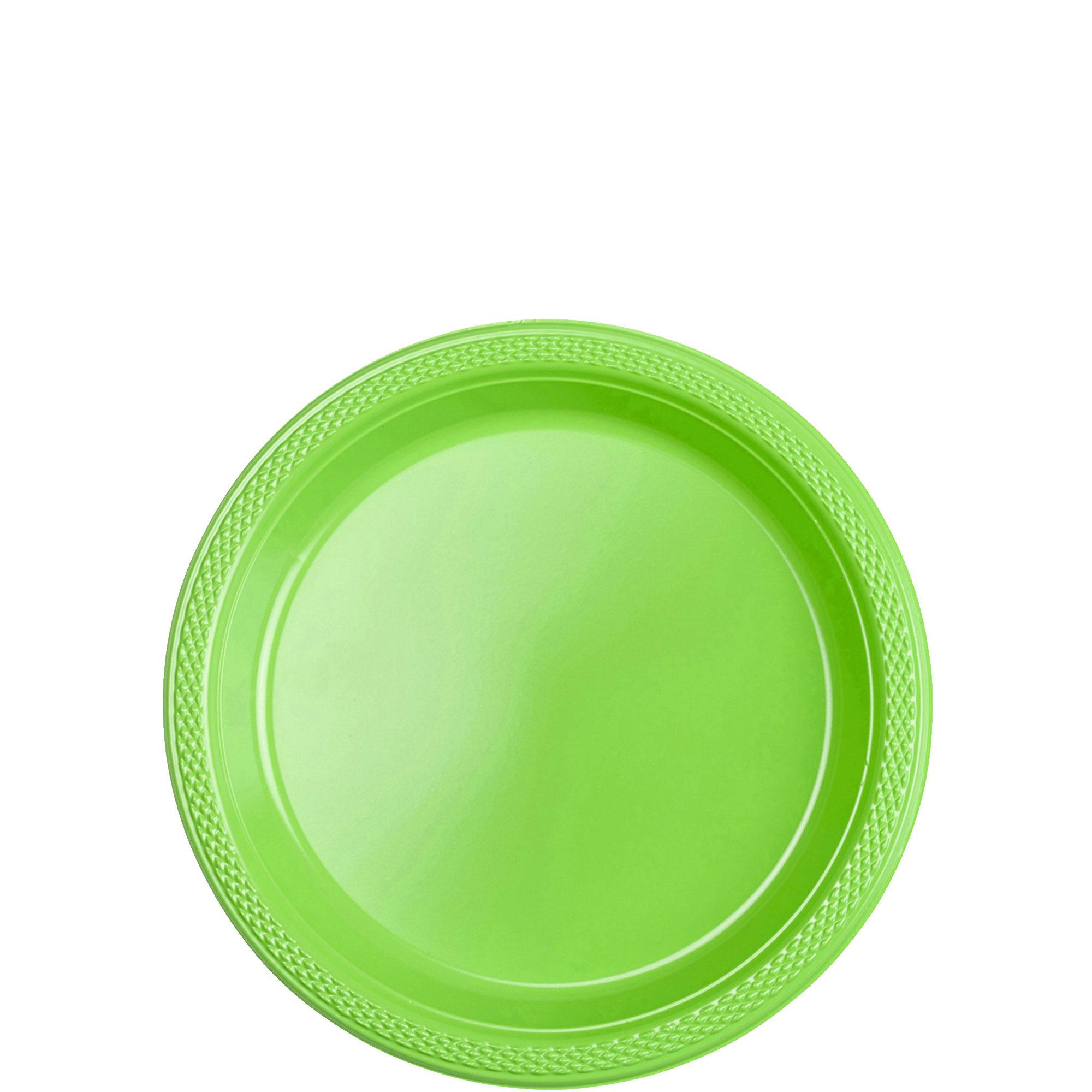 Kiwi Plastic Plates 7in, 20pcs Solid Tableware - Party Centre