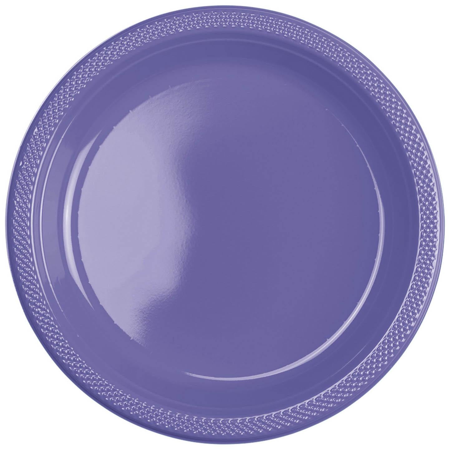 New Purple Plastic Plates 10in, 20pcs Solid Tableware - Party Centre