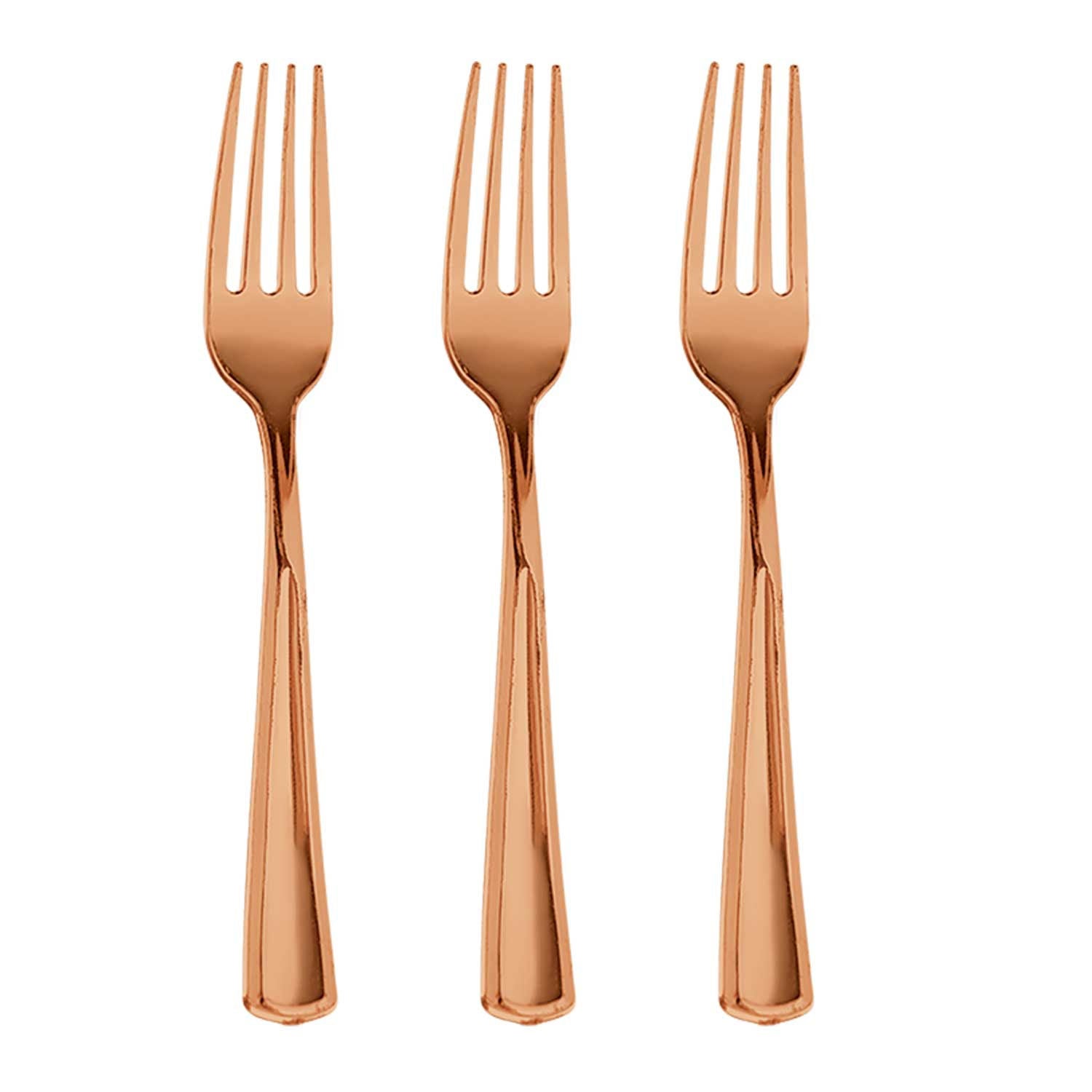 Rose Gold Premium Forks 32pcs Solid Tableware - Party Centre