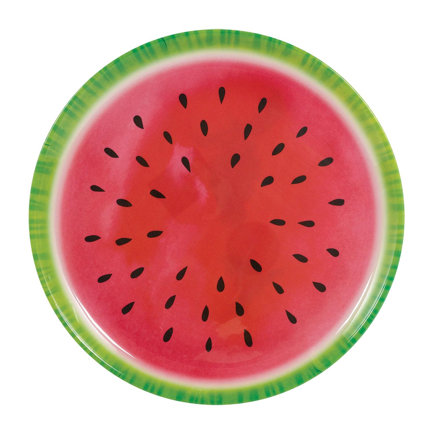 Watermelon Melamine Plastic Platter 13.5in Solid Tableware - Party Centre