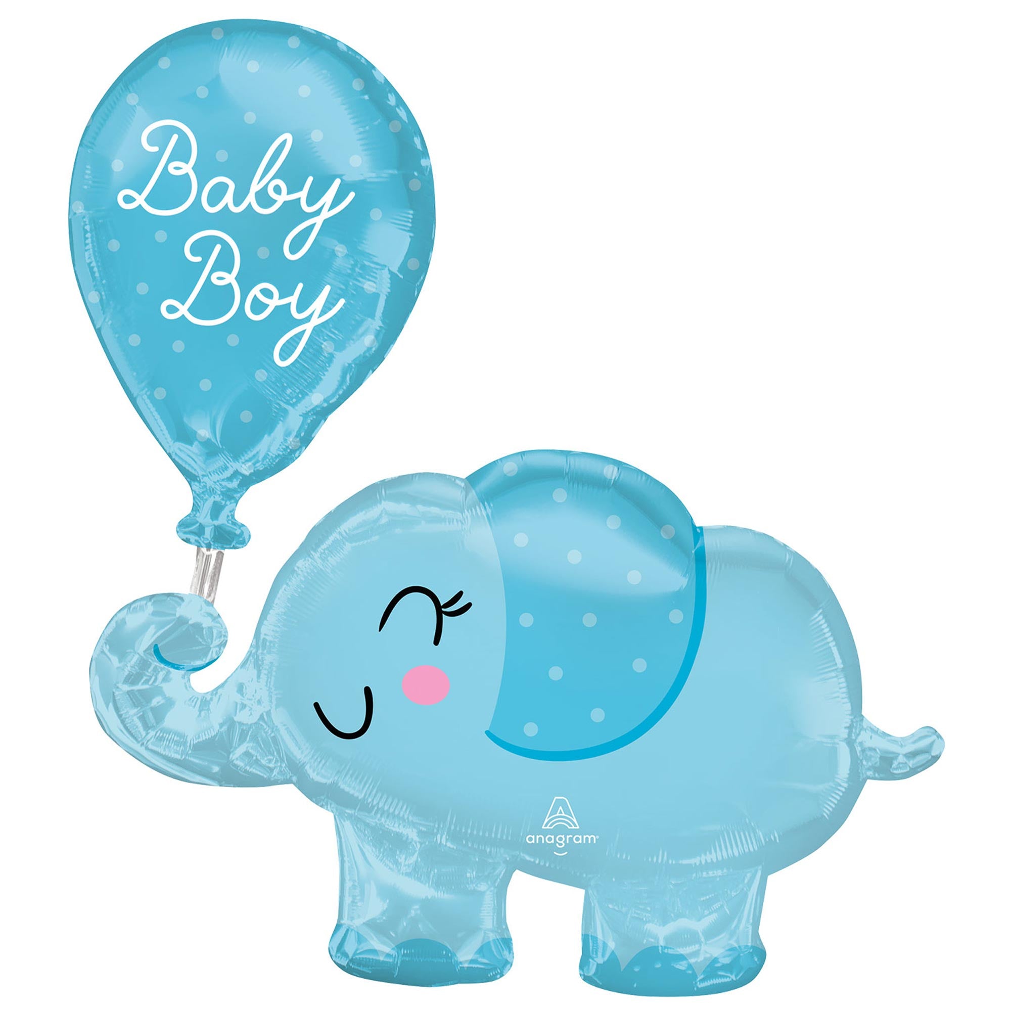Baby Boy Elephant SuperShape Foil Balloon 73x78cm