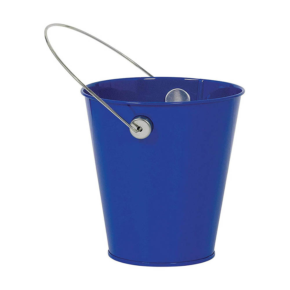 Bright Royal Blue Metal Bucket With Handle Favours - Party Centre