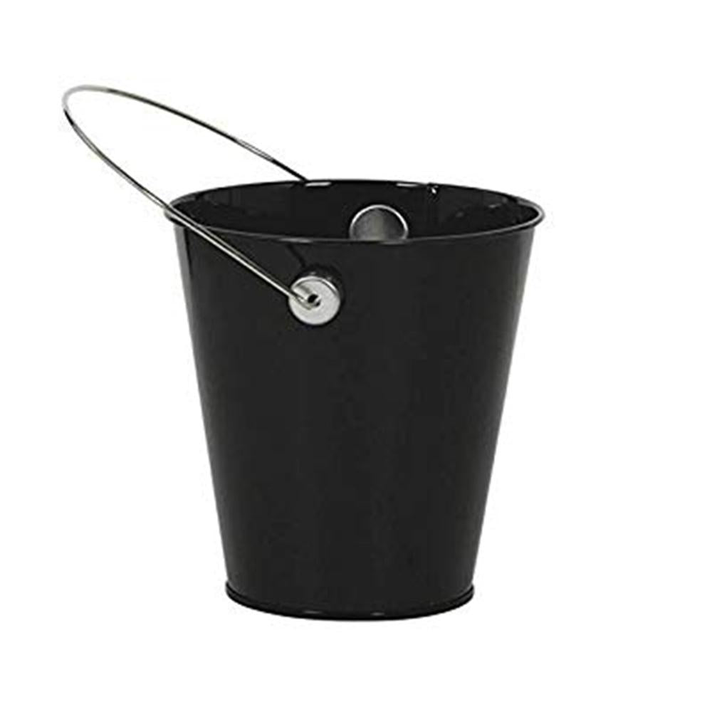 Black Metal Bucket With Handle Favours - Party Centre