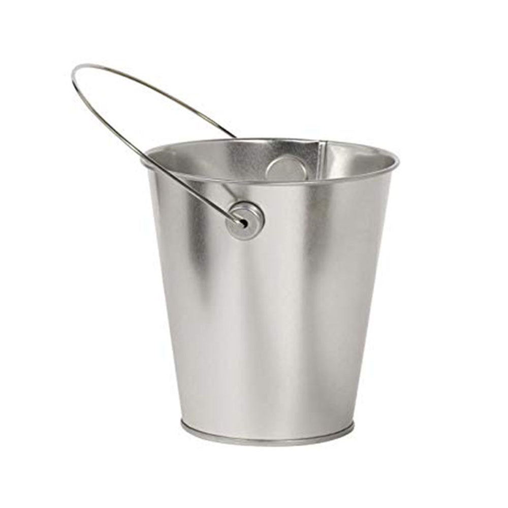 Silver Metal Bucket With Handle Favours - Party Centre