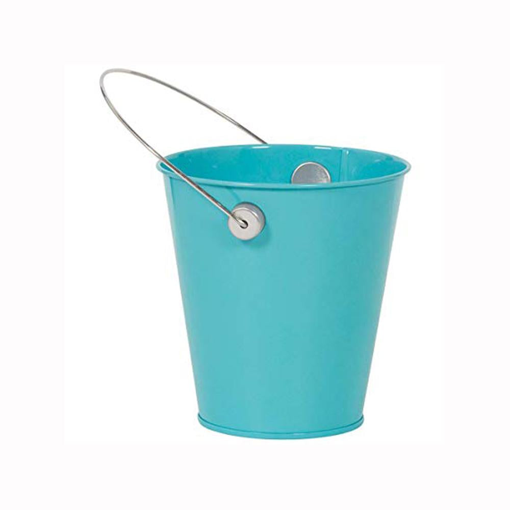 Caribbean Blue Metal Bucket With Handle Favours - Party Centre