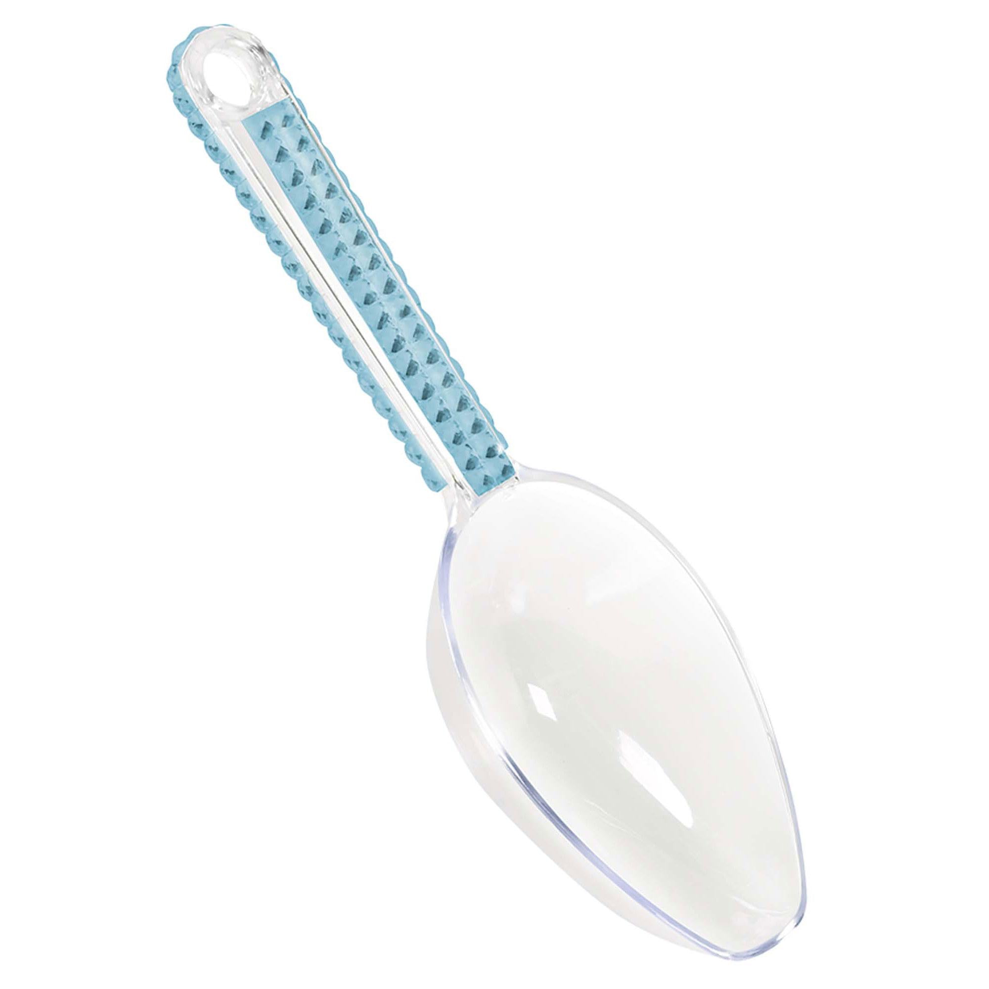 Clear Plastic Scoop With Blue Gems Solid Tableware - Party Centre