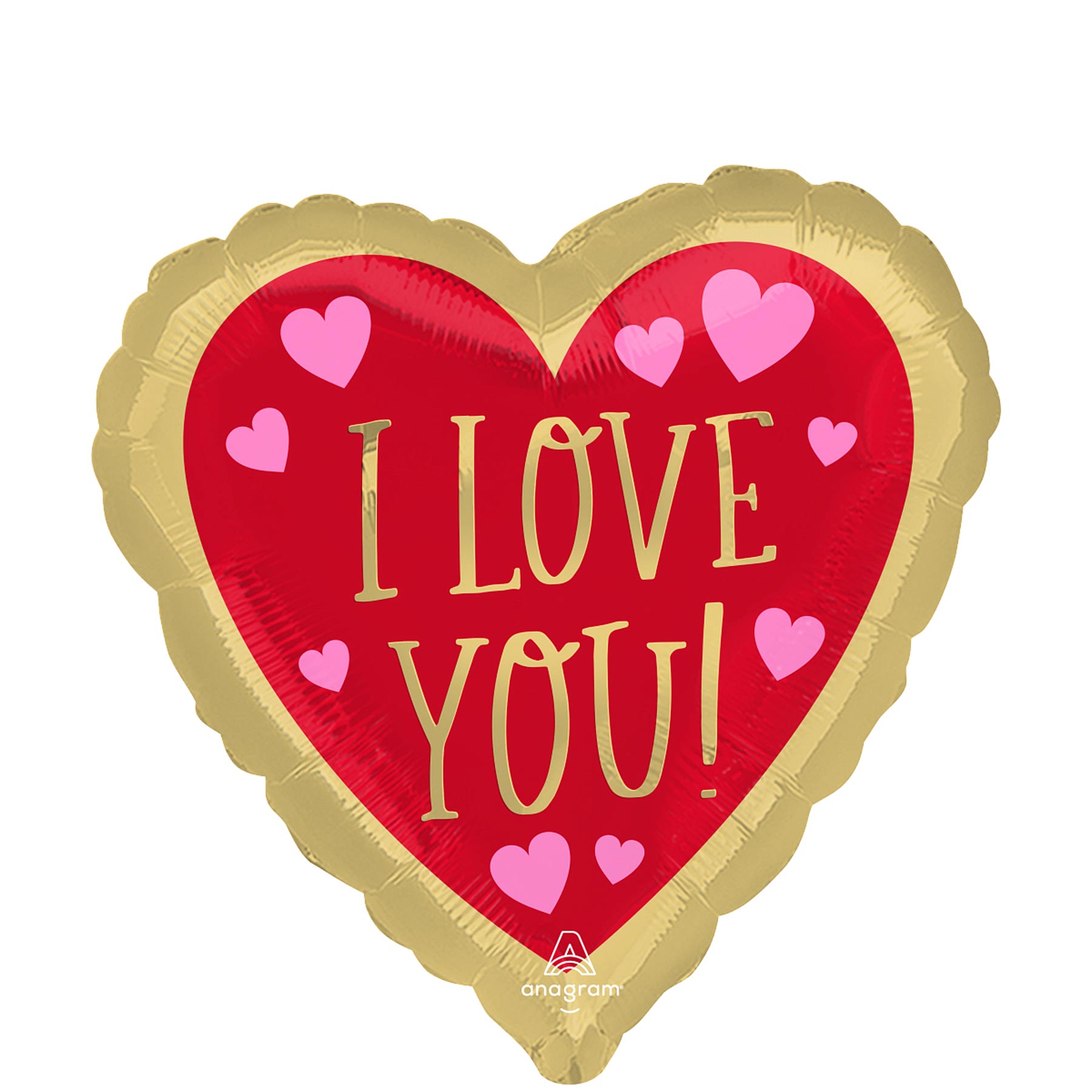 Love You Red & Gold Foil Balloon 45cm