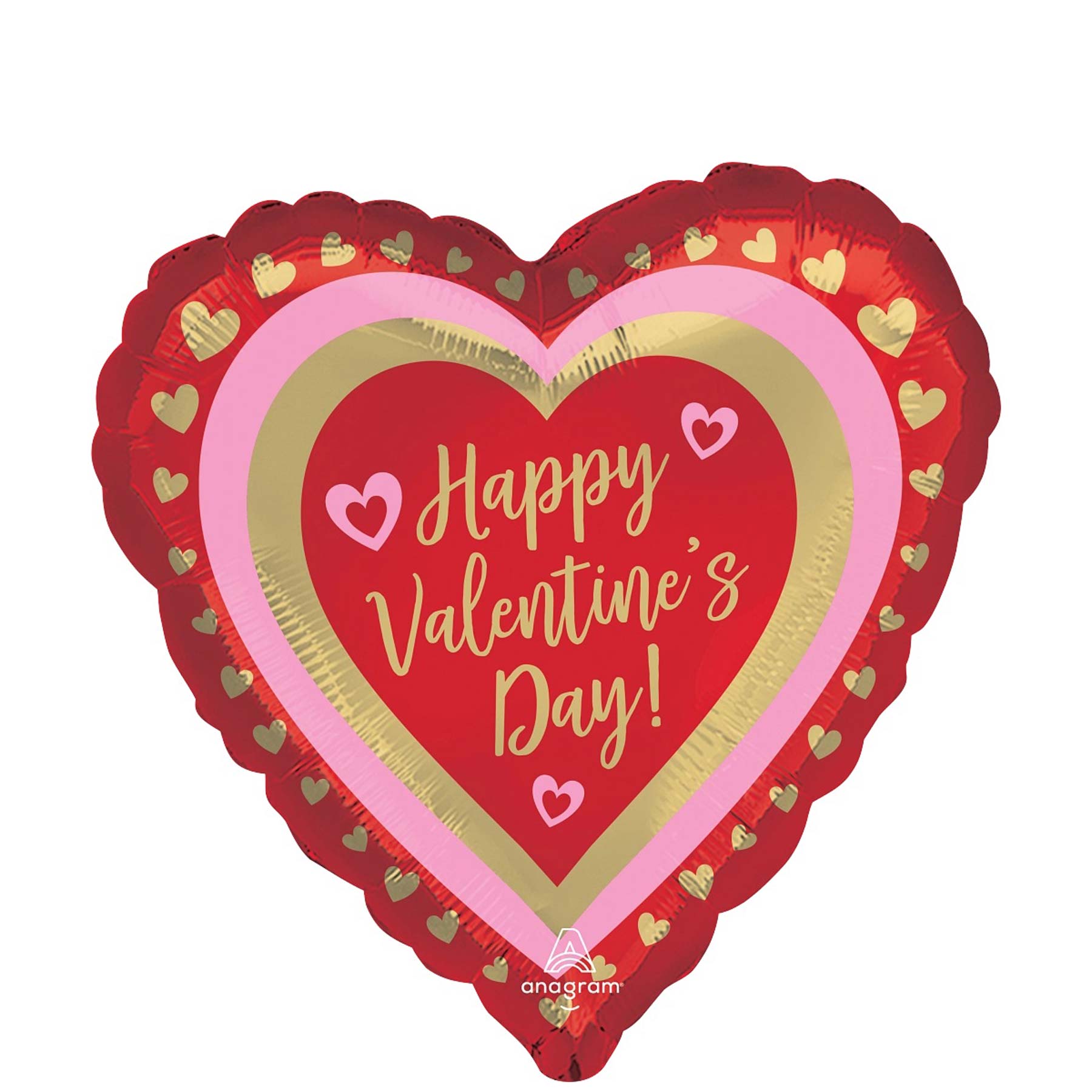 Happy Valentines Day Golden Hearts 45cm