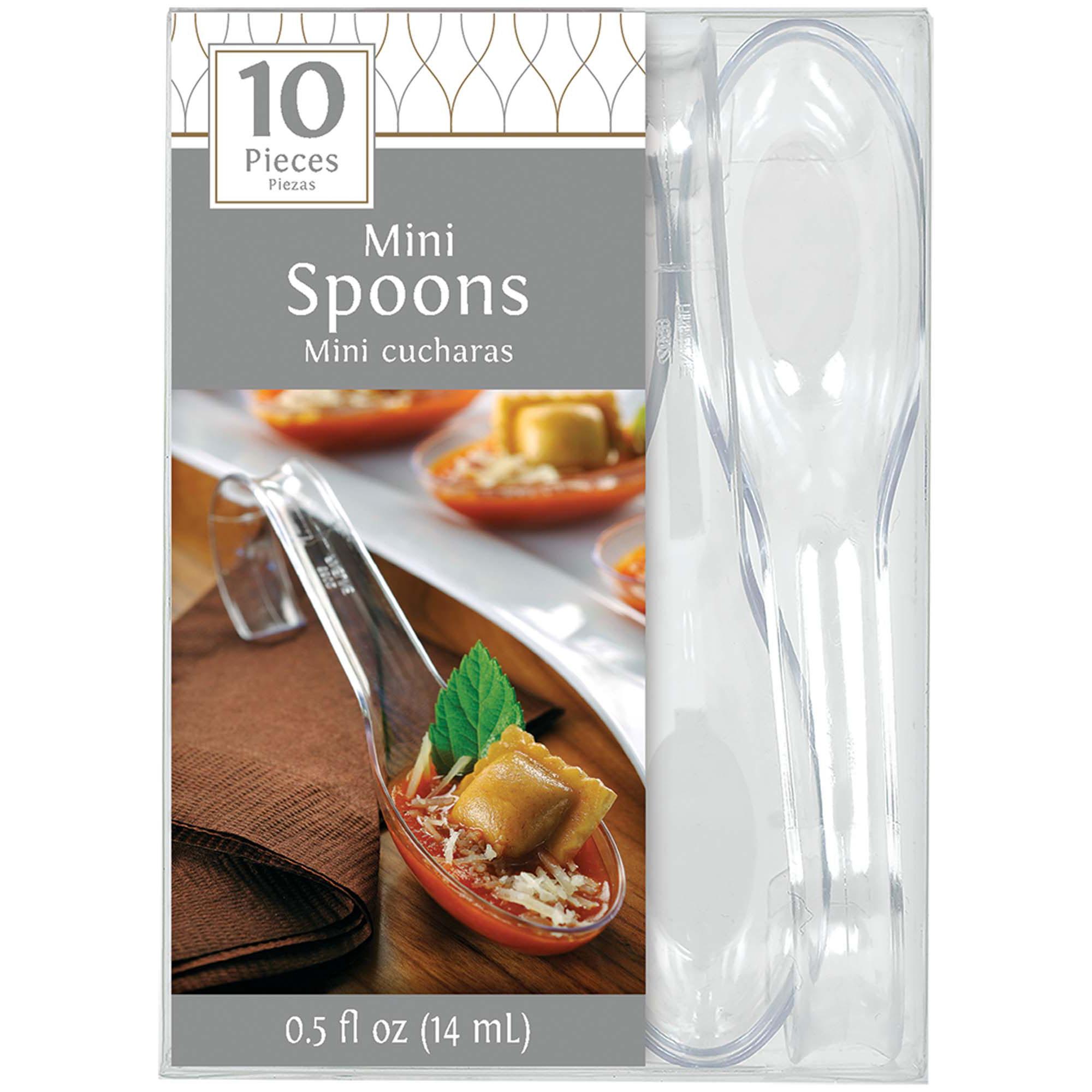 Mini Plastic Clear Spoons 5in, 10pcs Candy Buffet - Party Centre