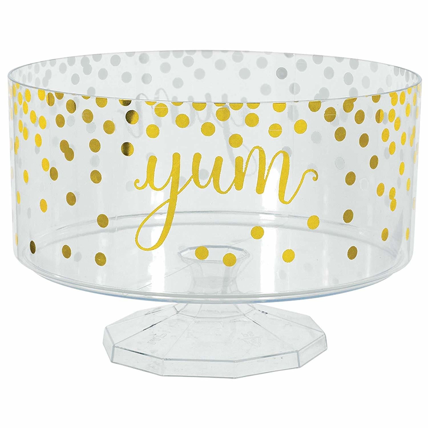 Gold Hot Stamped Trifle Plastic Container 19cm Candy Buffet - Party Centre