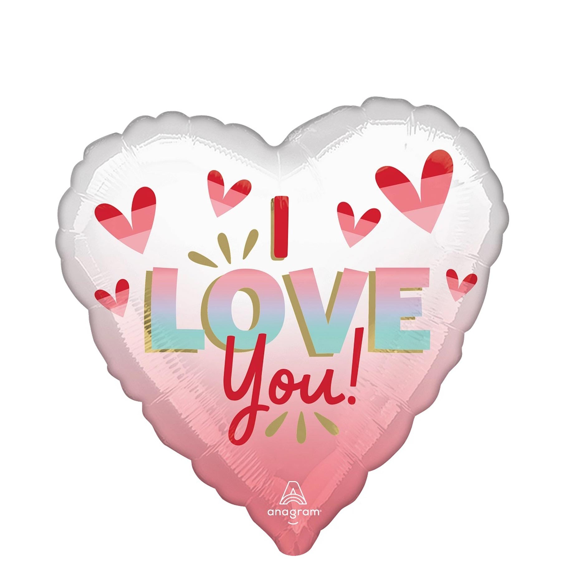 I Love You Diffused Ombré Foil Balloon 45cm