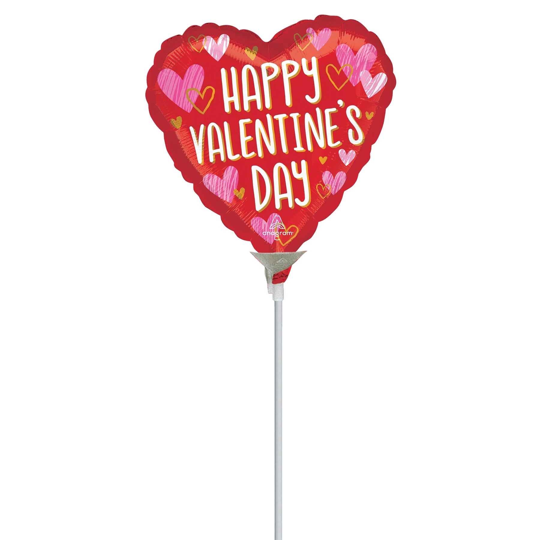 Happy Valentine's Day Sketched  Foil Balloon 9in