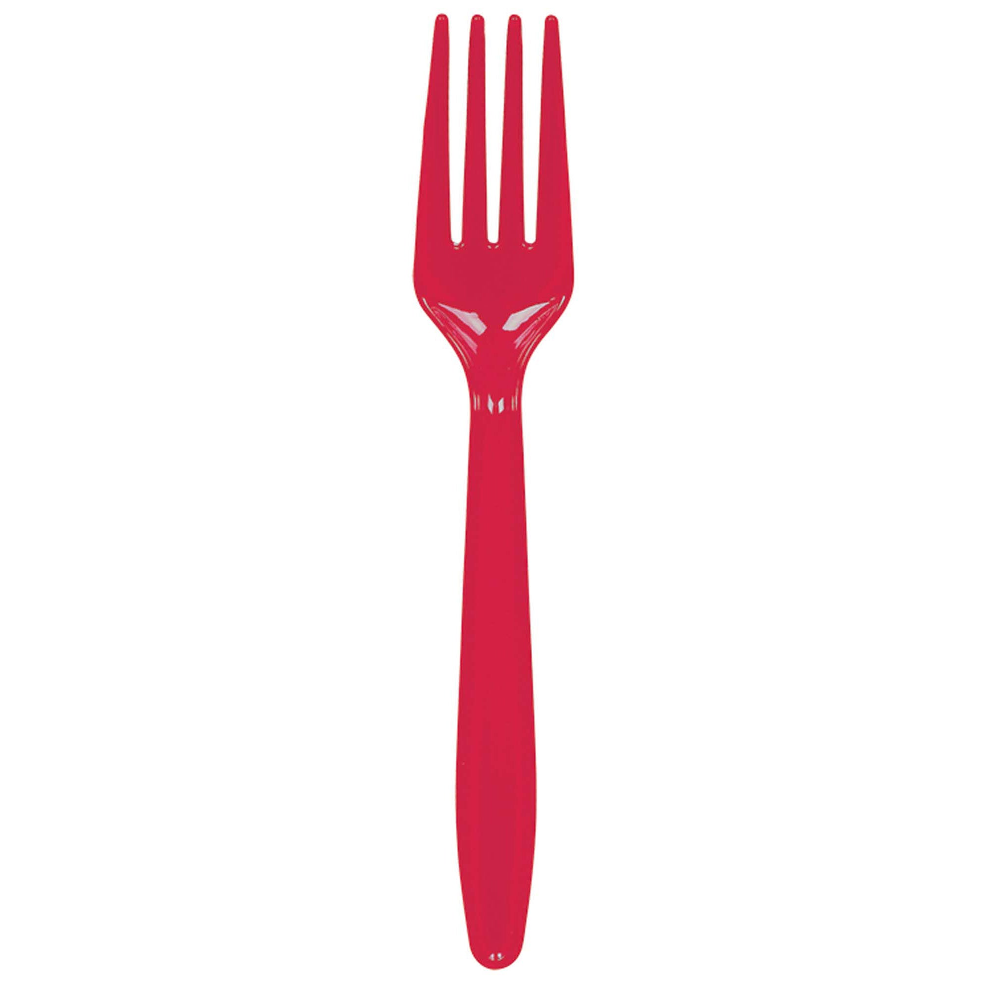 Red Forks Value Pack 20pcs Solid Tableware - Party Centre