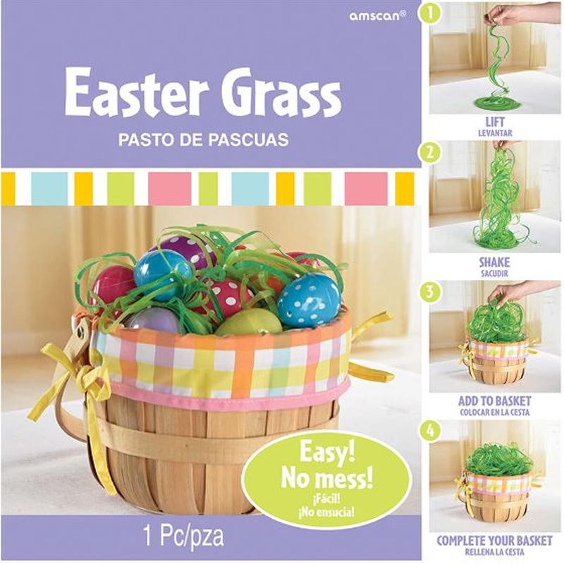 Easter Green Swirl Plastic Grass 2oz Decorations - Party Centre