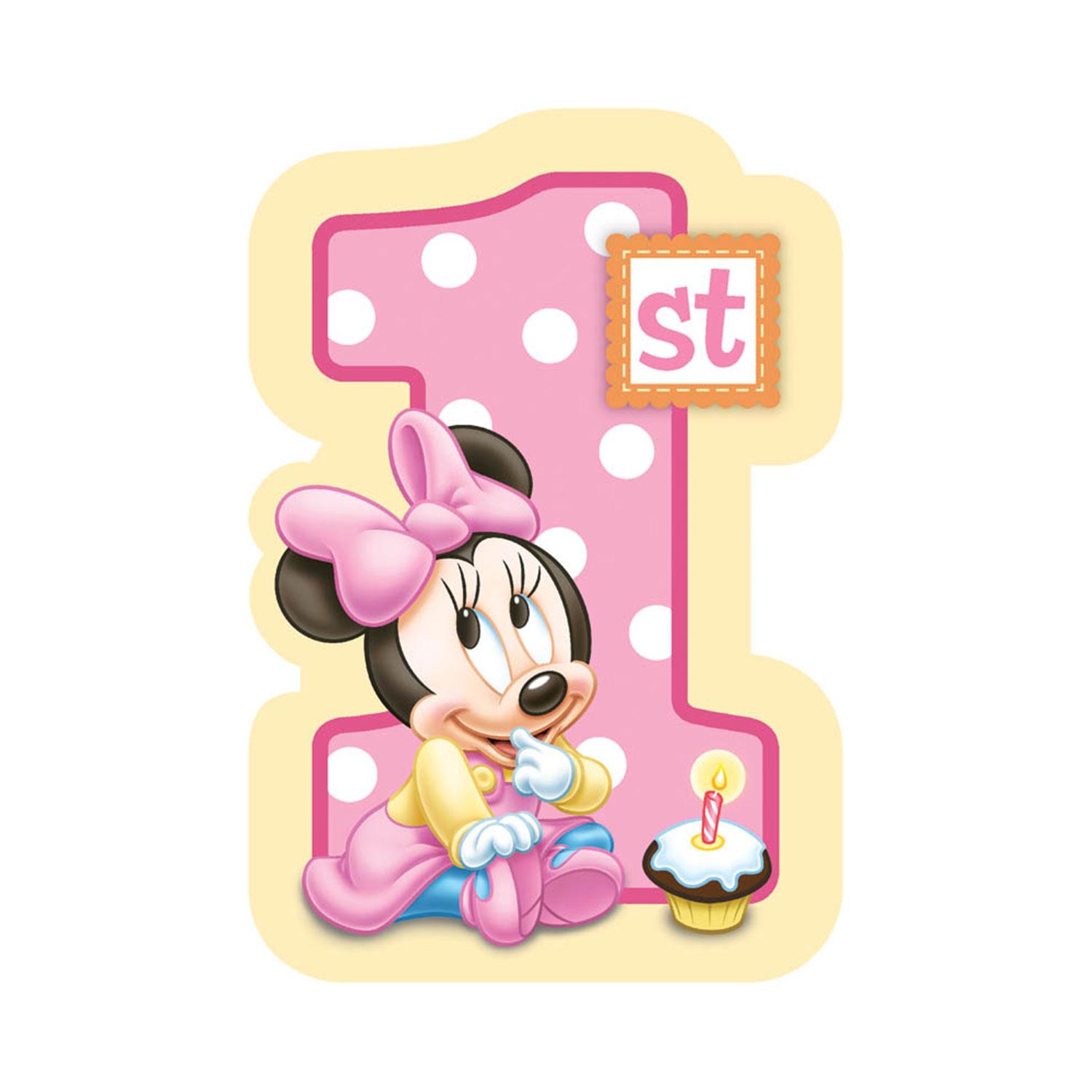 Minnie Mouse 1st Birthday Invitations 8pcs Party Accessories - Party Centre