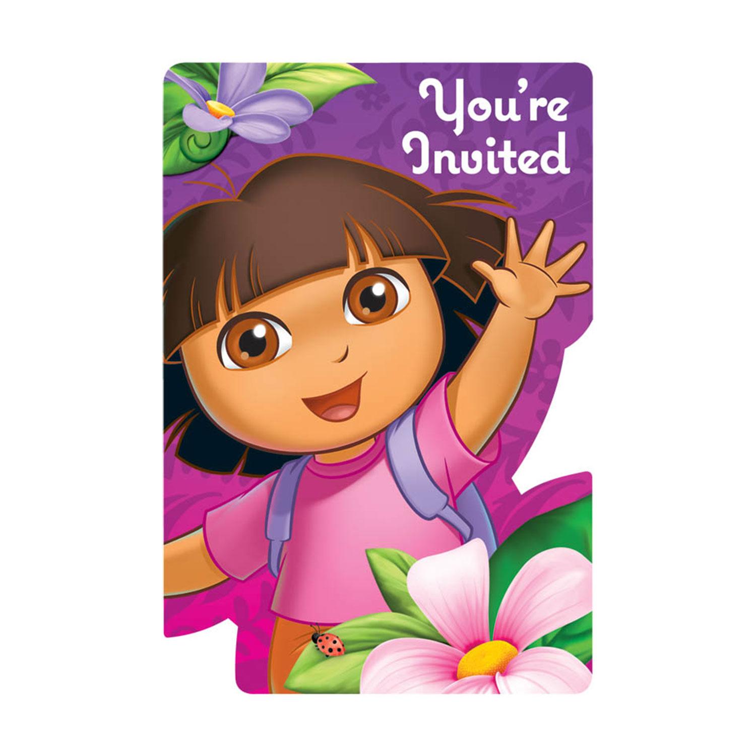 Dora's Flower Adventure Invites 8pcs Party Accessories - Party Centre