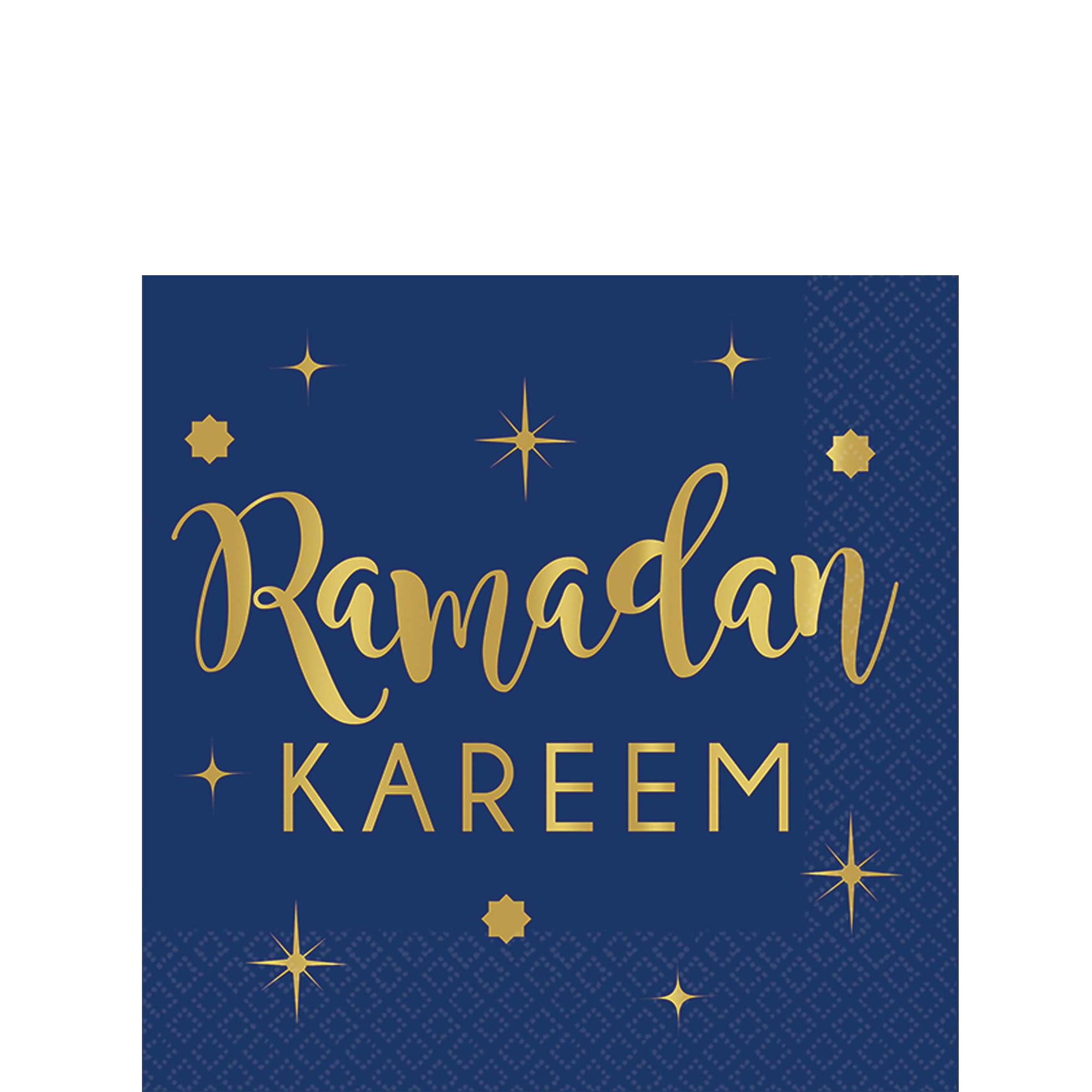 Ramadan Kareem Hot Stamped Beverage Tissues 16pcs Printed Tableware - Party Centre