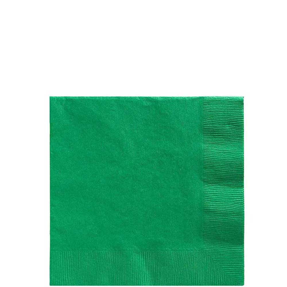Festive Green Beverage Tissues 20pcs Solid Tableware - Party Centre