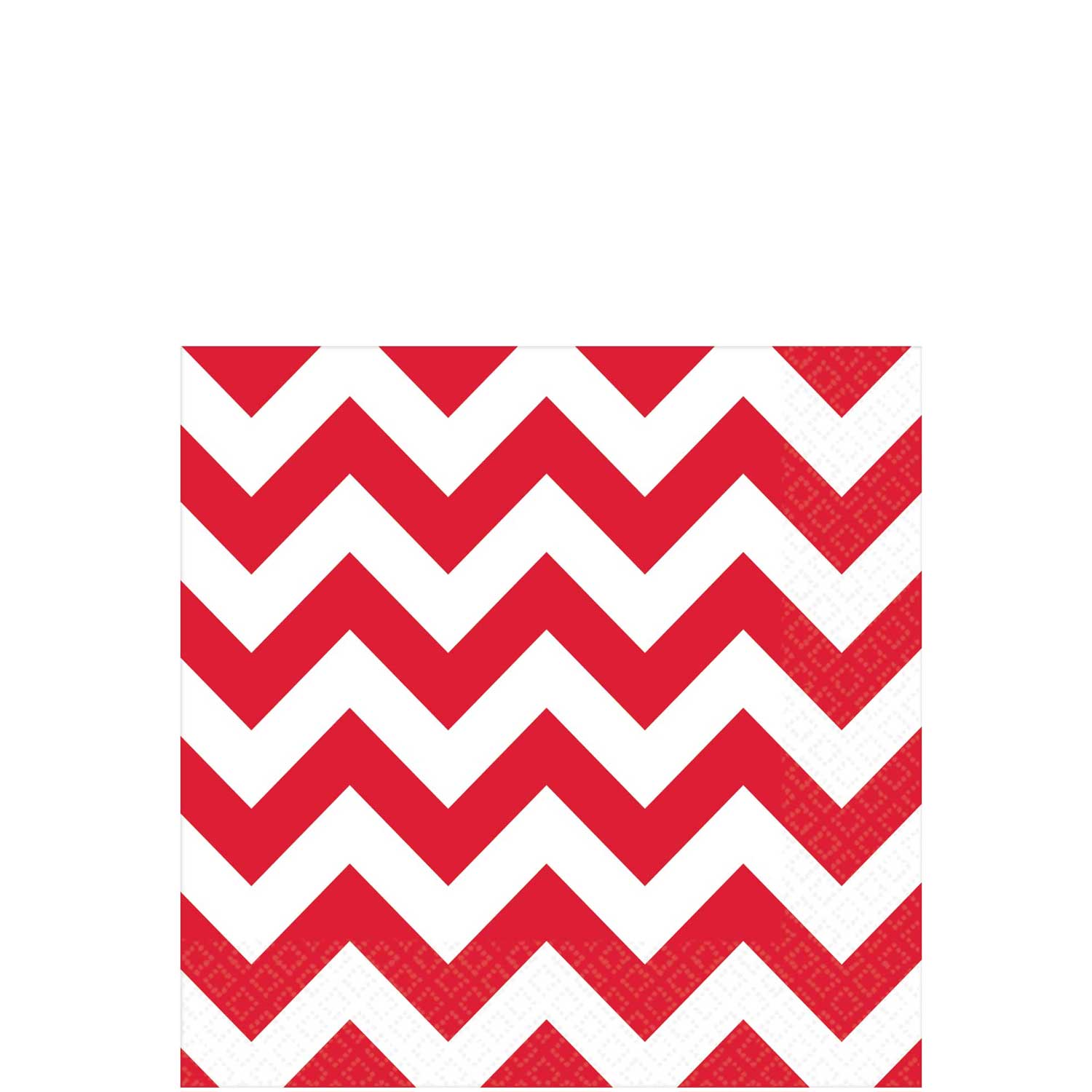Apple Red Chevron Beverage Tissues 16pcs Printed Tableware - Party Centre