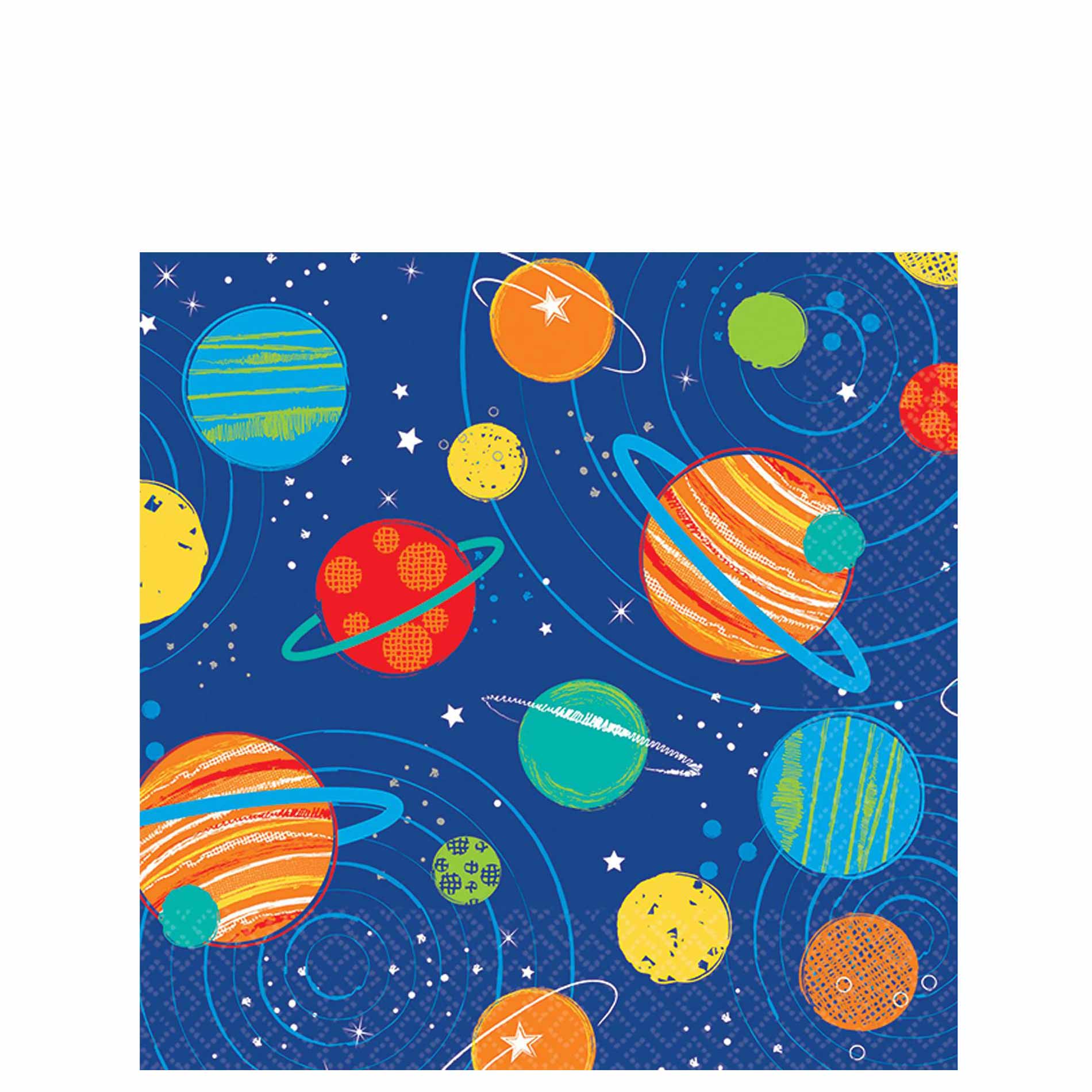 Blast Off Birthday Beverage Tissues 16pcs Printed Tableware - Party Centre