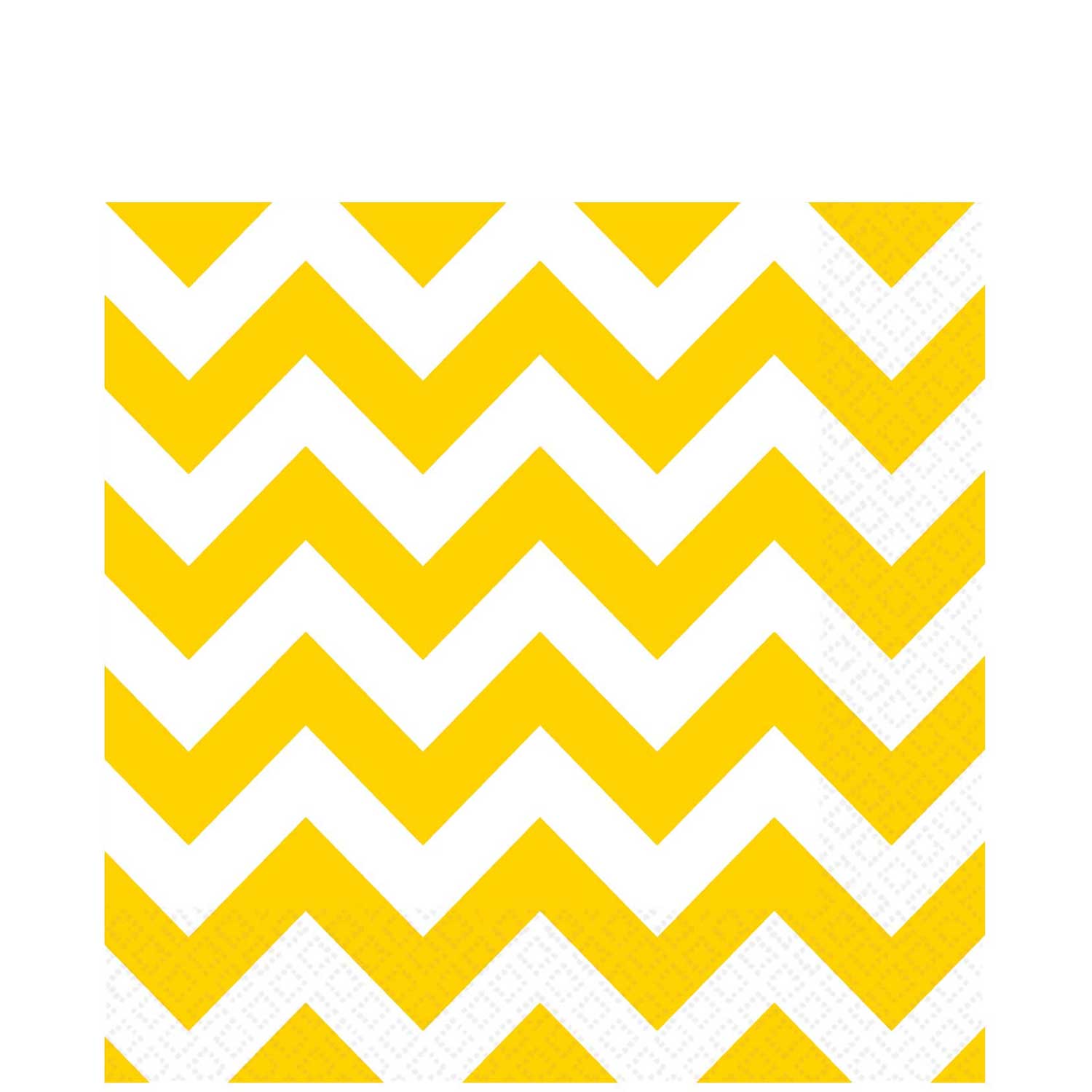 Yellow Sunshine Chevron Lunch Tissues 16pcs Printed Tableware - Party Centre