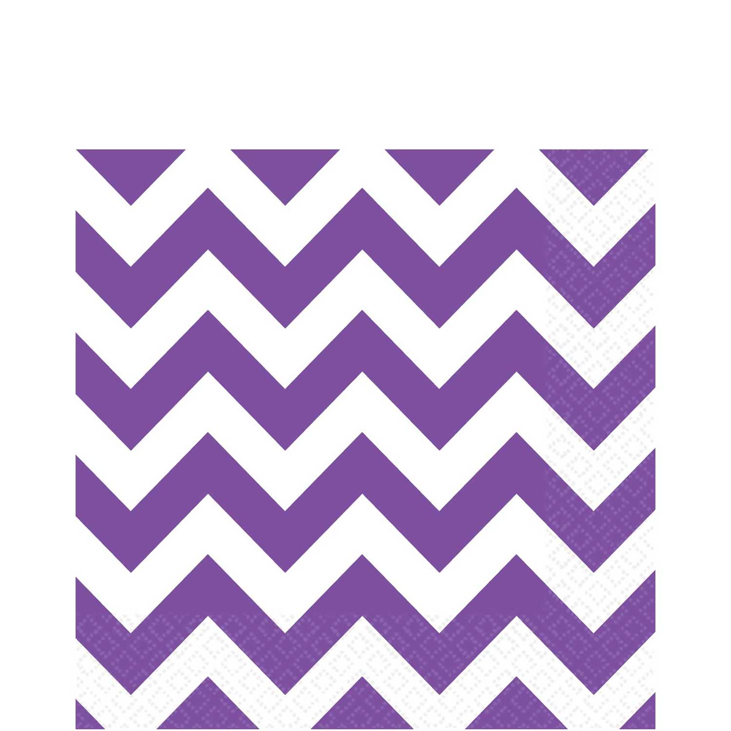 New Purple Chevron Lunch Tissues 16pcs Printed Tableware - Party Centre