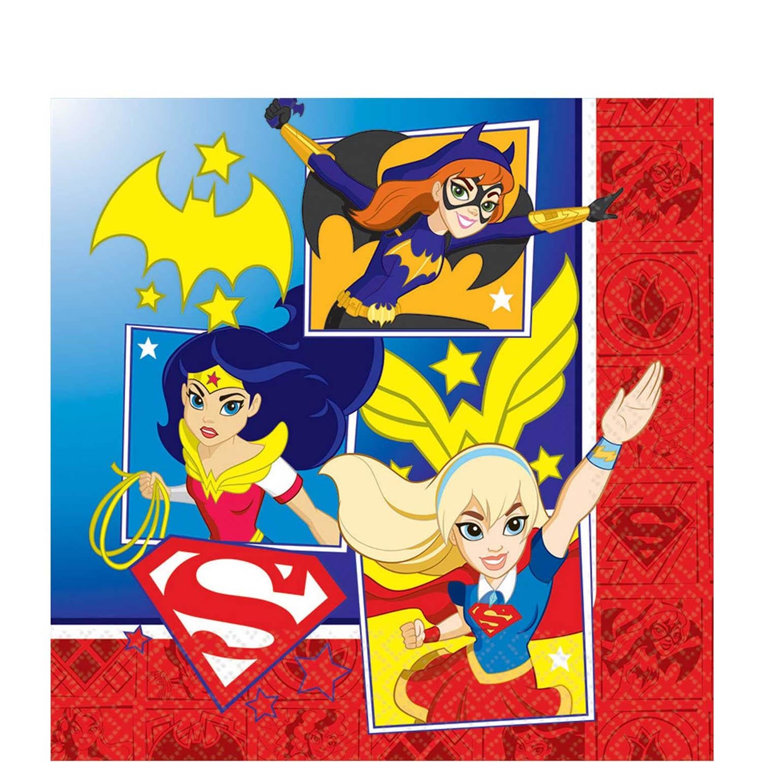 DC Superhero Girls Lunch Tissues 16pcs Printed Tableware - Party Centre