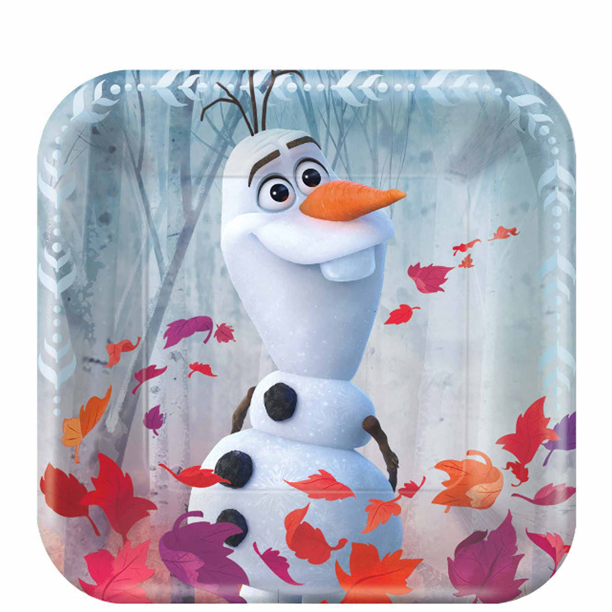 Frozen II Paper Square Plates 7in 8pcs Printed Tableware - Party Centre