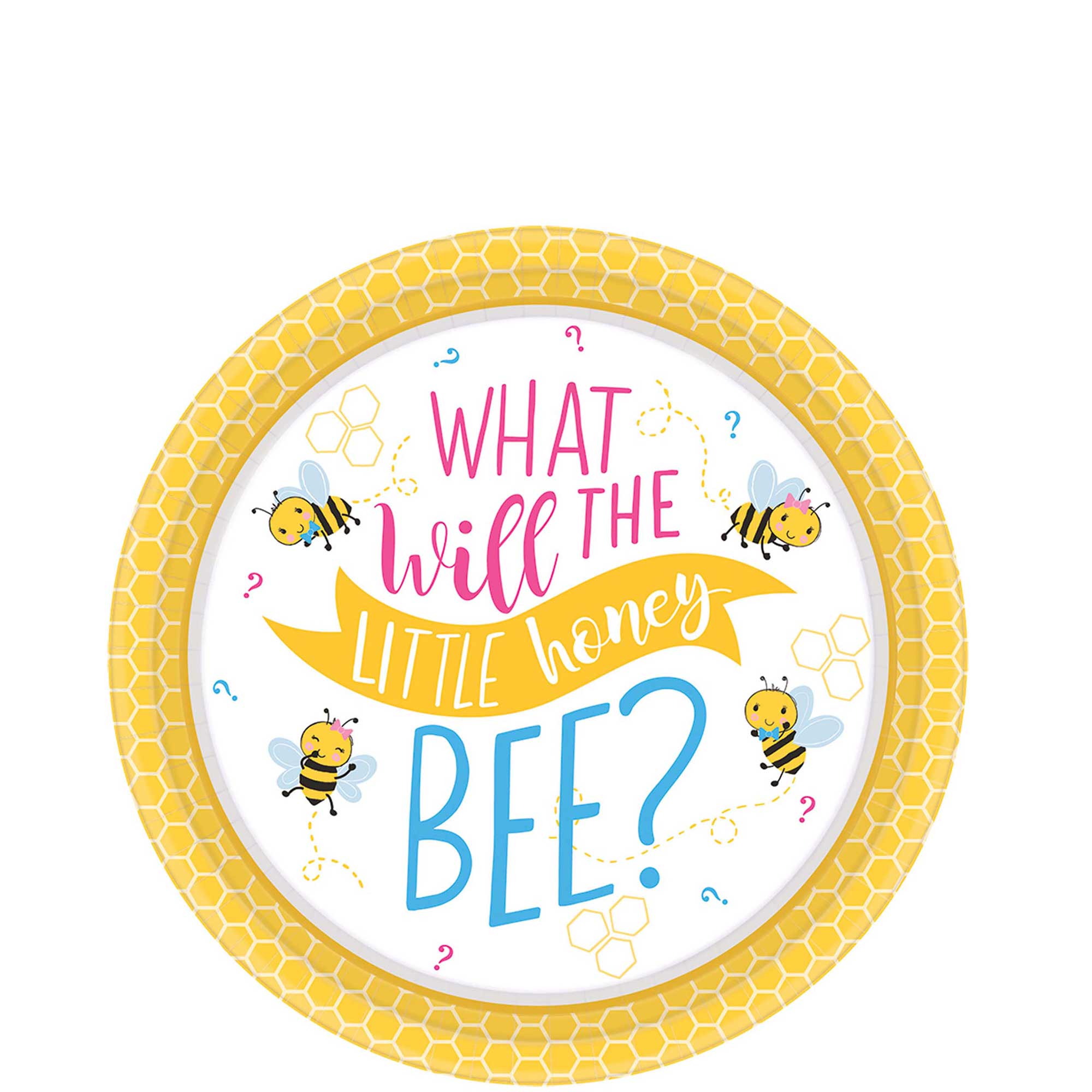 What Will It Bee? Paper Plates 7in, 8pcs Printed Tableware - Party Centre