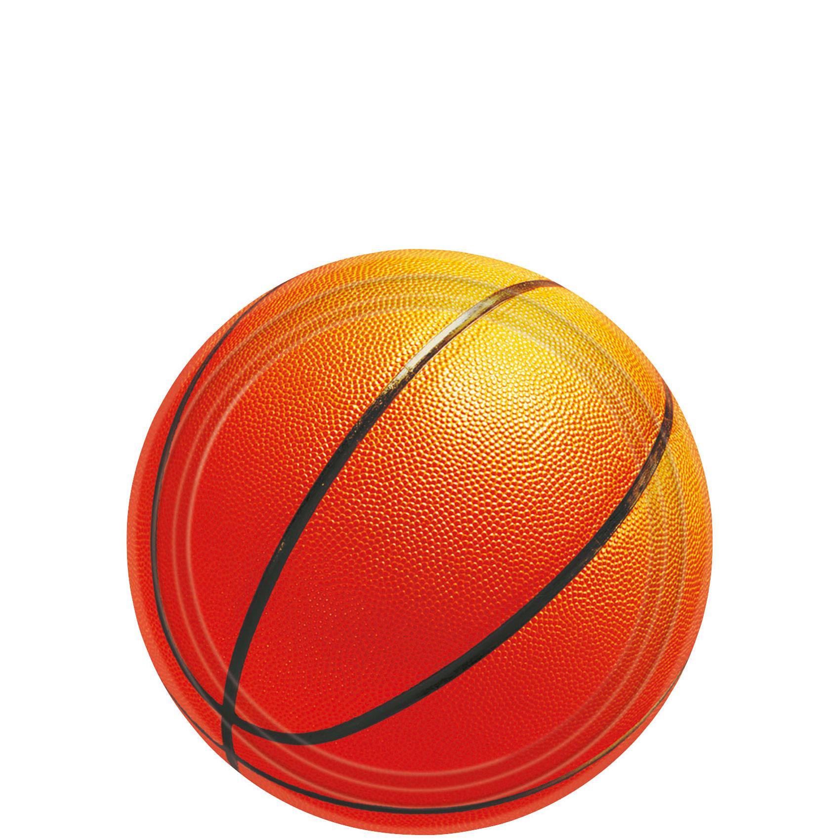 Basketball Fan Round Plates 7in, 8pcs Printed Tableware - Party Centre