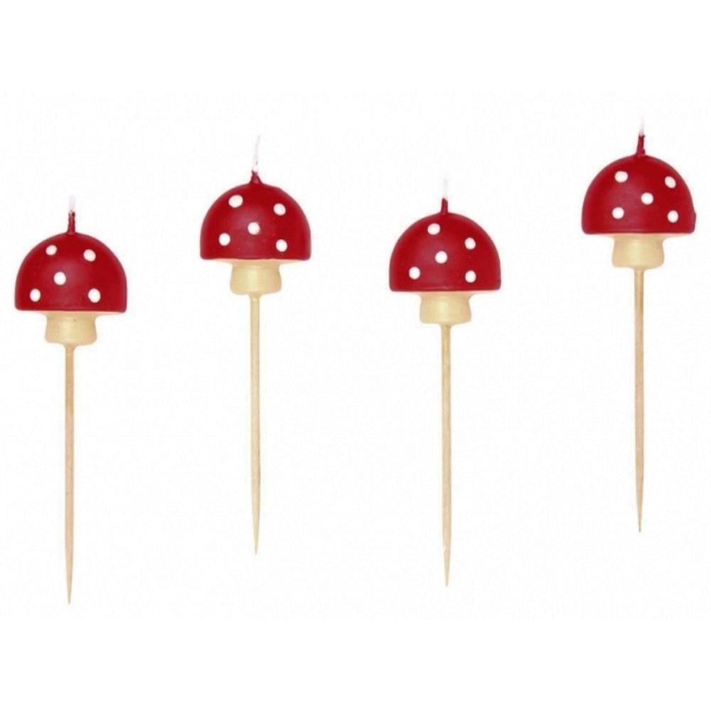 Fly Agaric Mini Figure Candles 8pcs Party Accessories - Party Centre