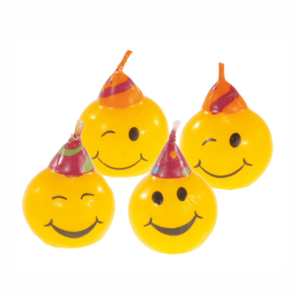 Smiley Mini Figure Candles Party Accessories - Party Centre