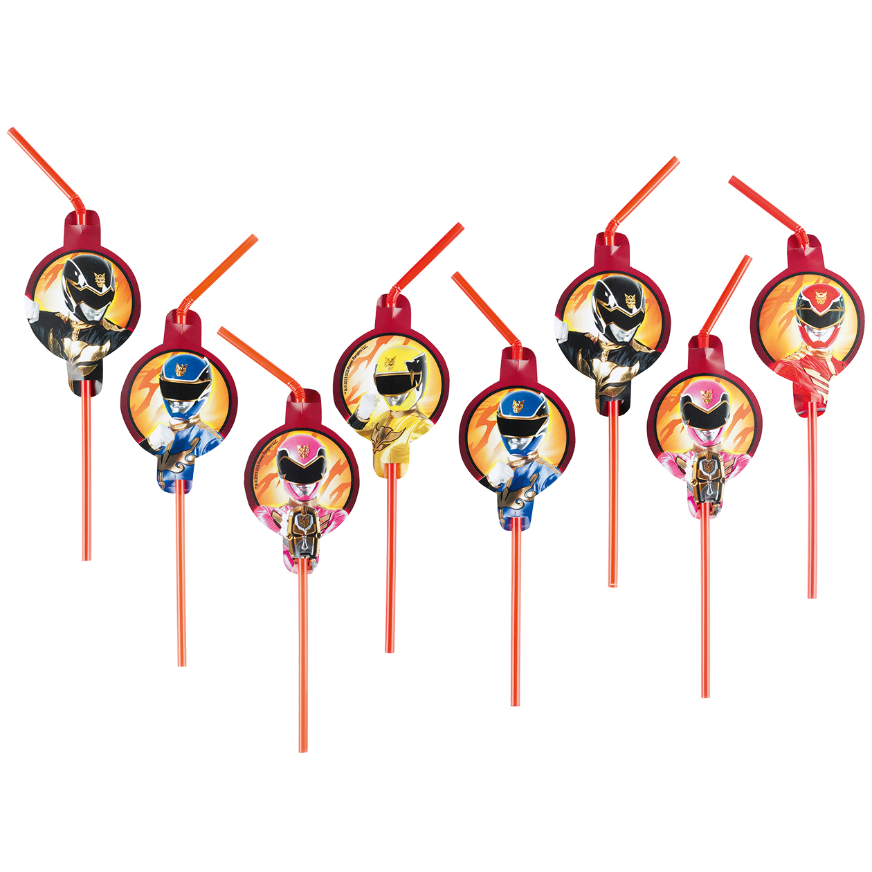 Power Rangers Mega Force Drinking Straws 8pcs Candy Buffet - Party Centre