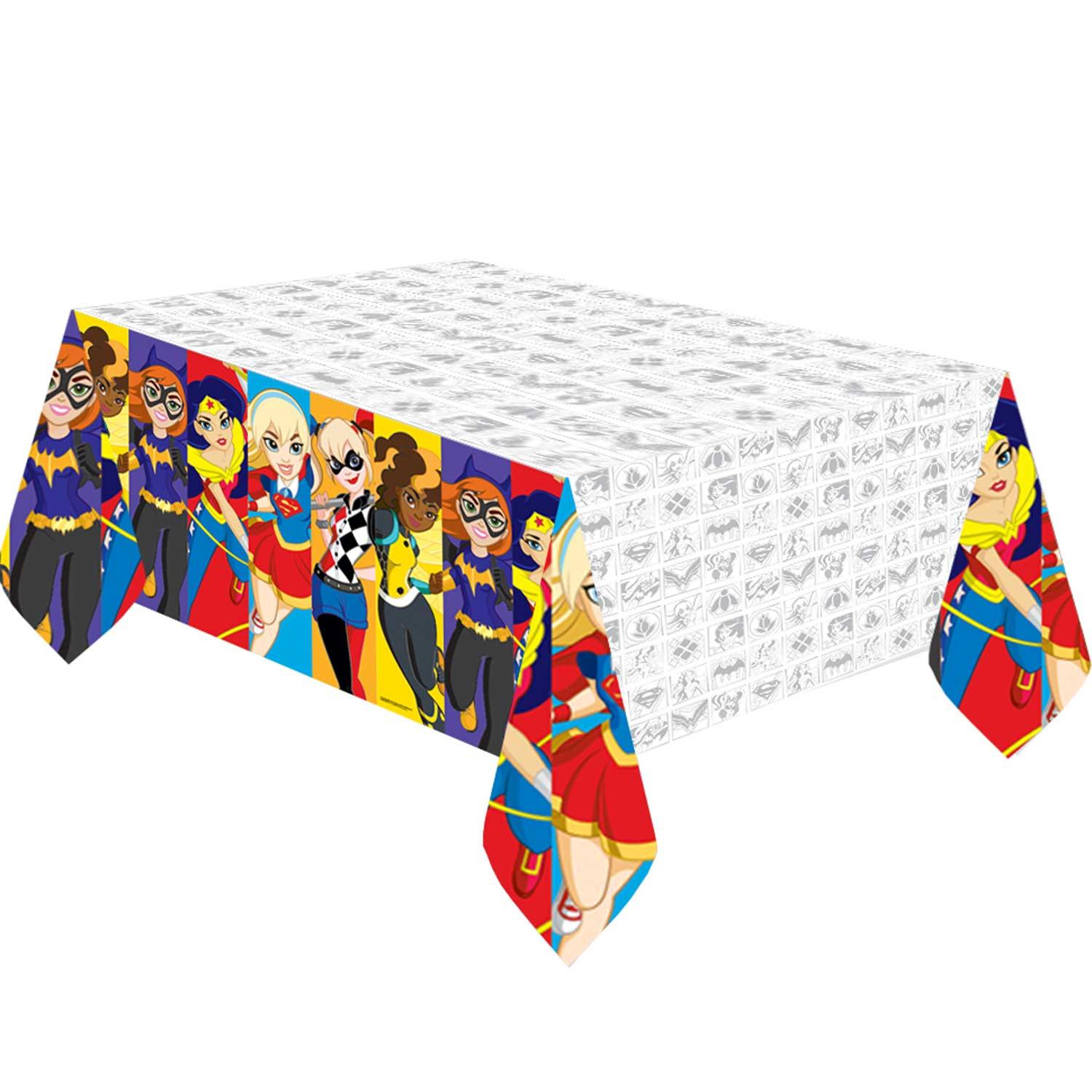 DC Superhero Girls Rectangular Plastic Tablecover Printed Tableware - Party Centre