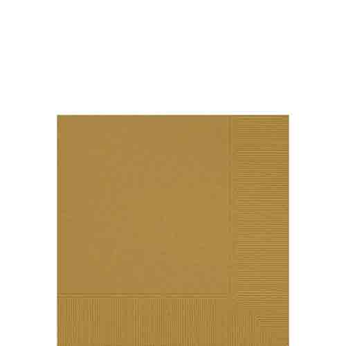 Gold 2-Ply Beverage Napkins,  40cts
