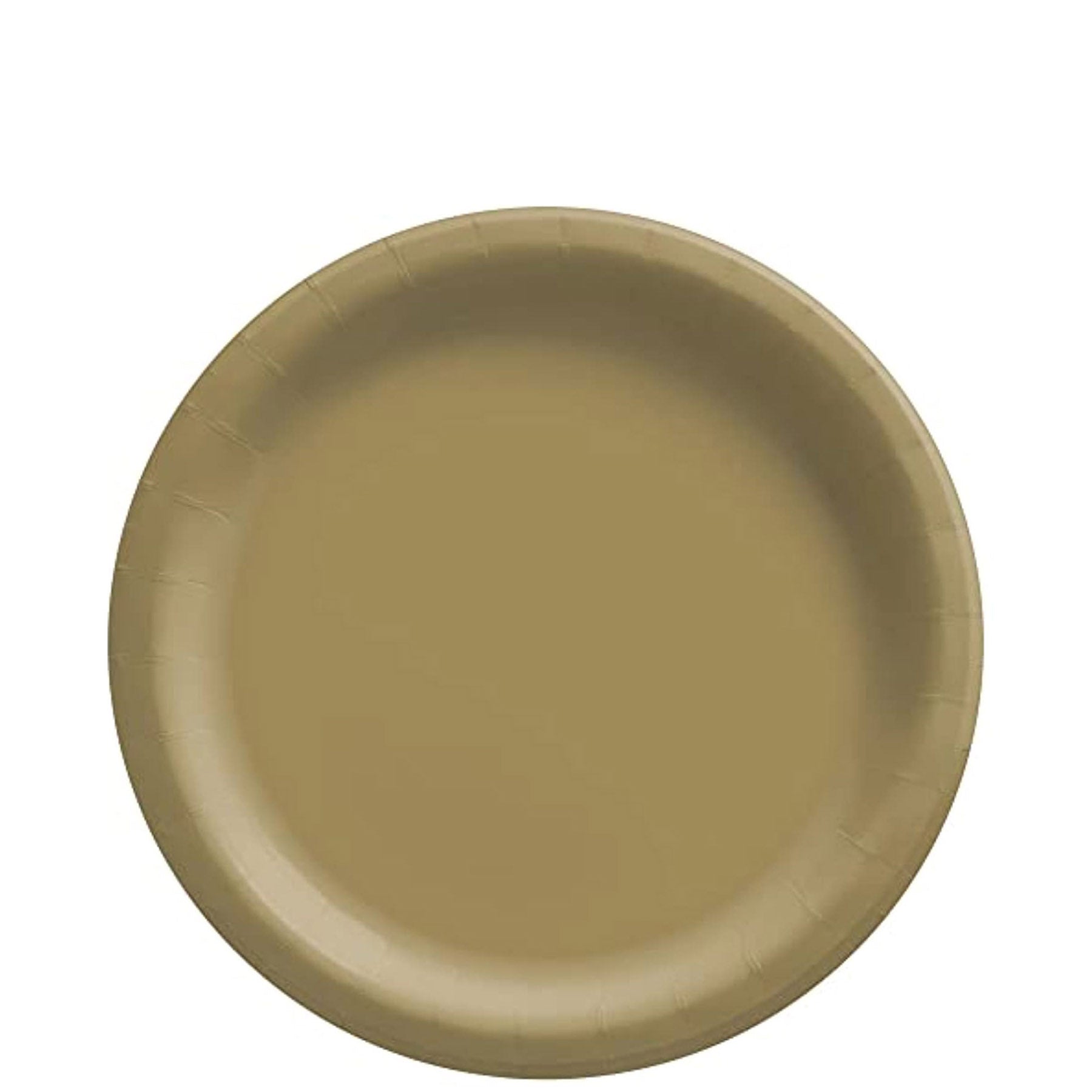 Gold Round Paper Plates 6 3/4in 20pcs