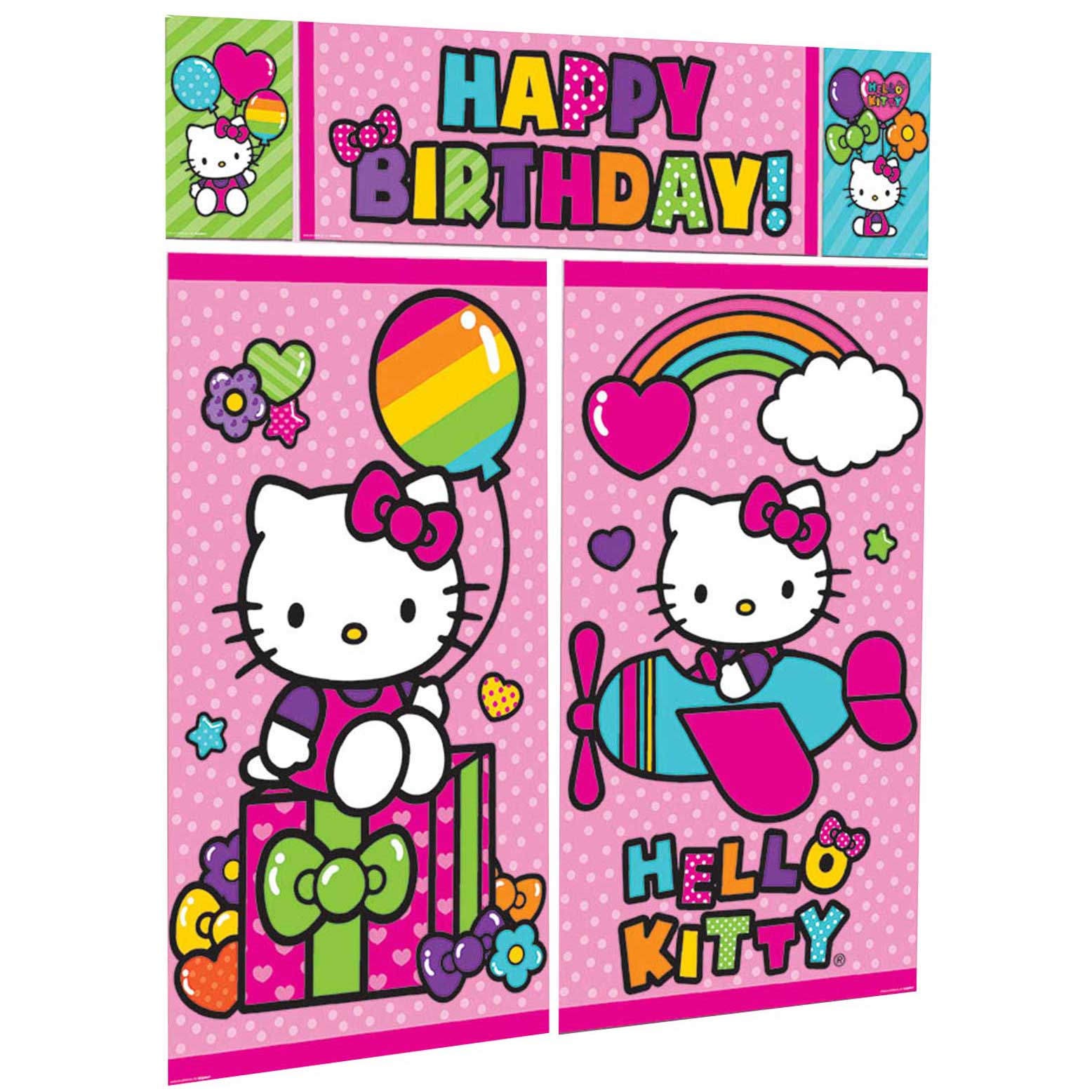 Hello Kitty Rainbow Scene Setter Decorations - Party Centre