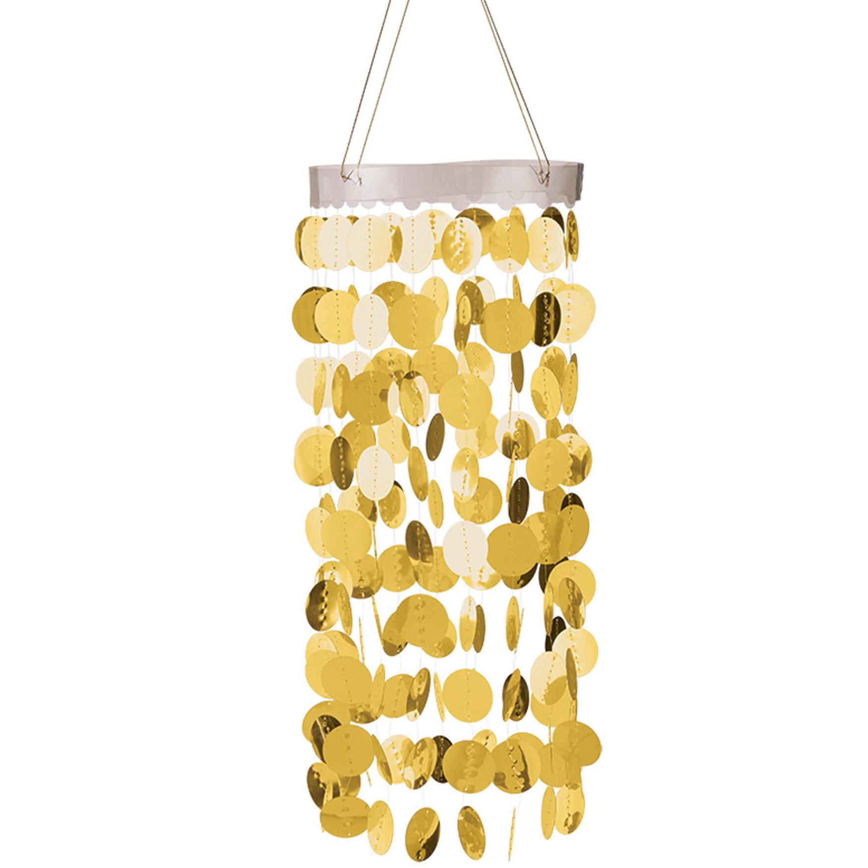 Gold Hanging Circle Chandelier Decorations - Party Centre
