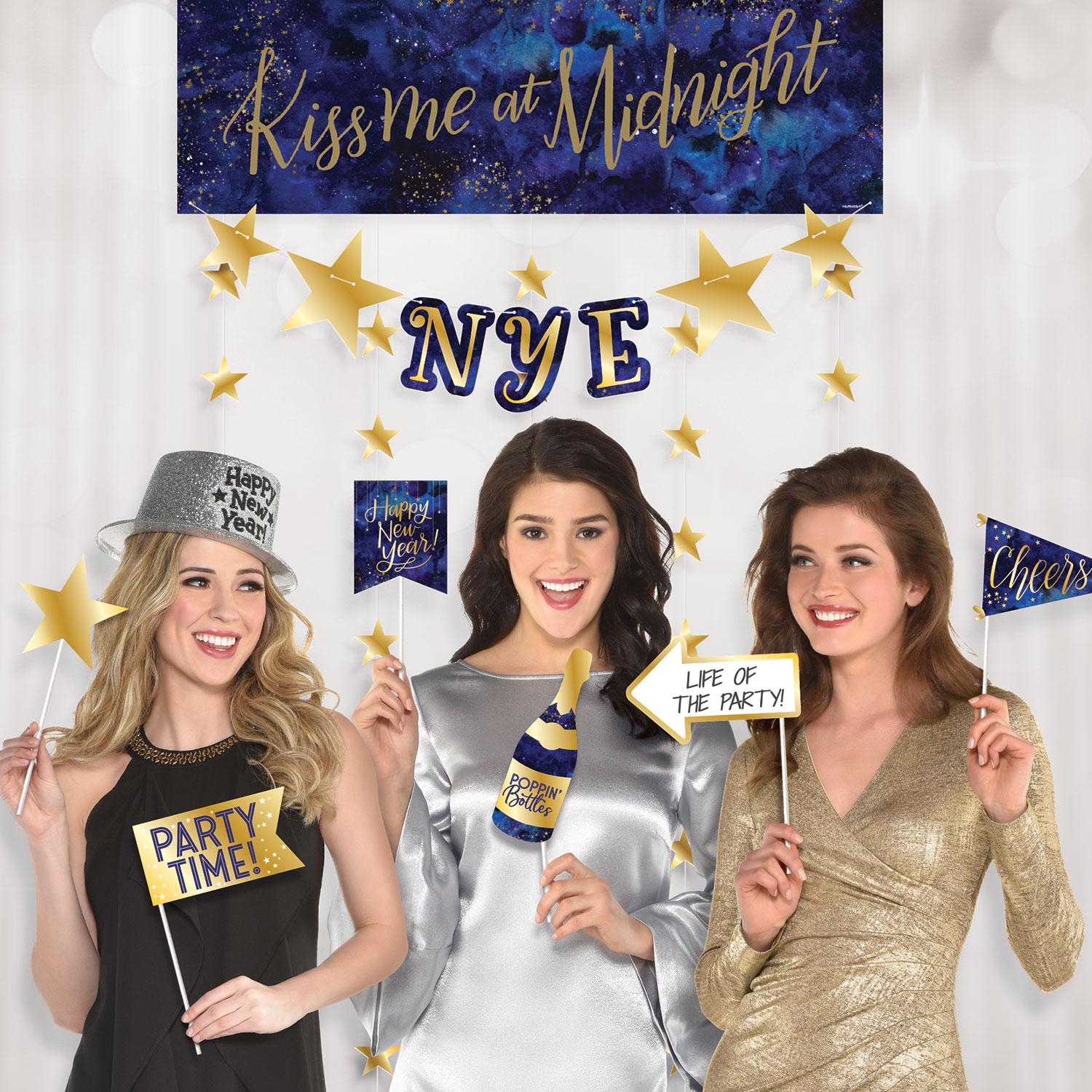 Midnight NYE Photo Booth Kit Party Accessories - Party Centre