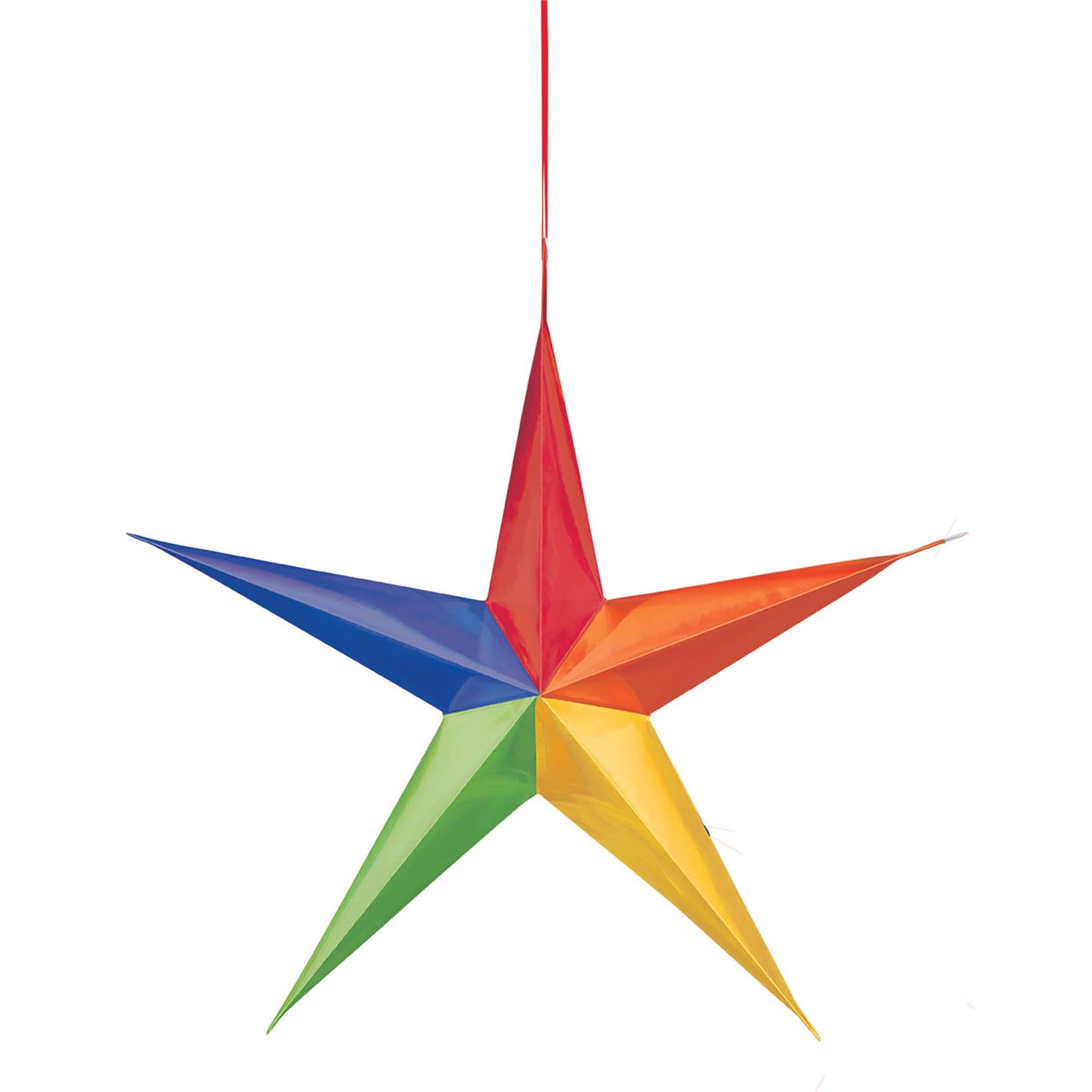 Rainbow Hanging 3D Stars 3pcs Decorations - Party Centre