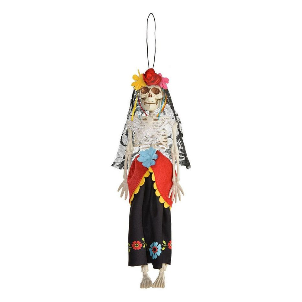 Day of the Dead Bride Hanging Skeleton 12in