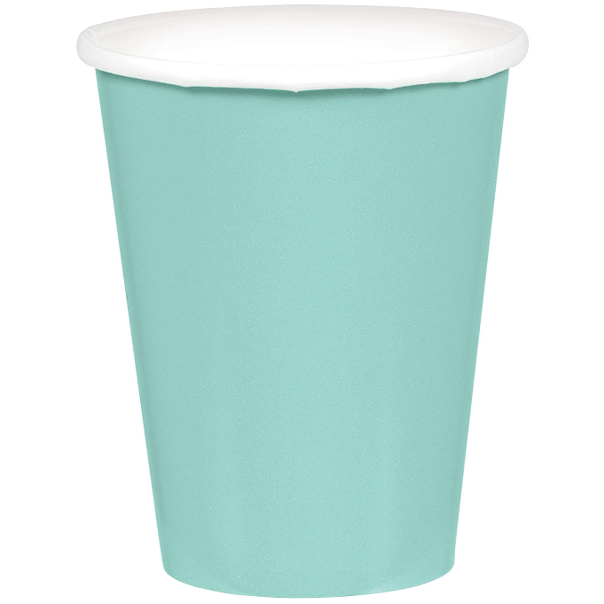 Robins Egg Blue Party Paper Cups 9oz, 20pcs Solid Tableware - Party Centre