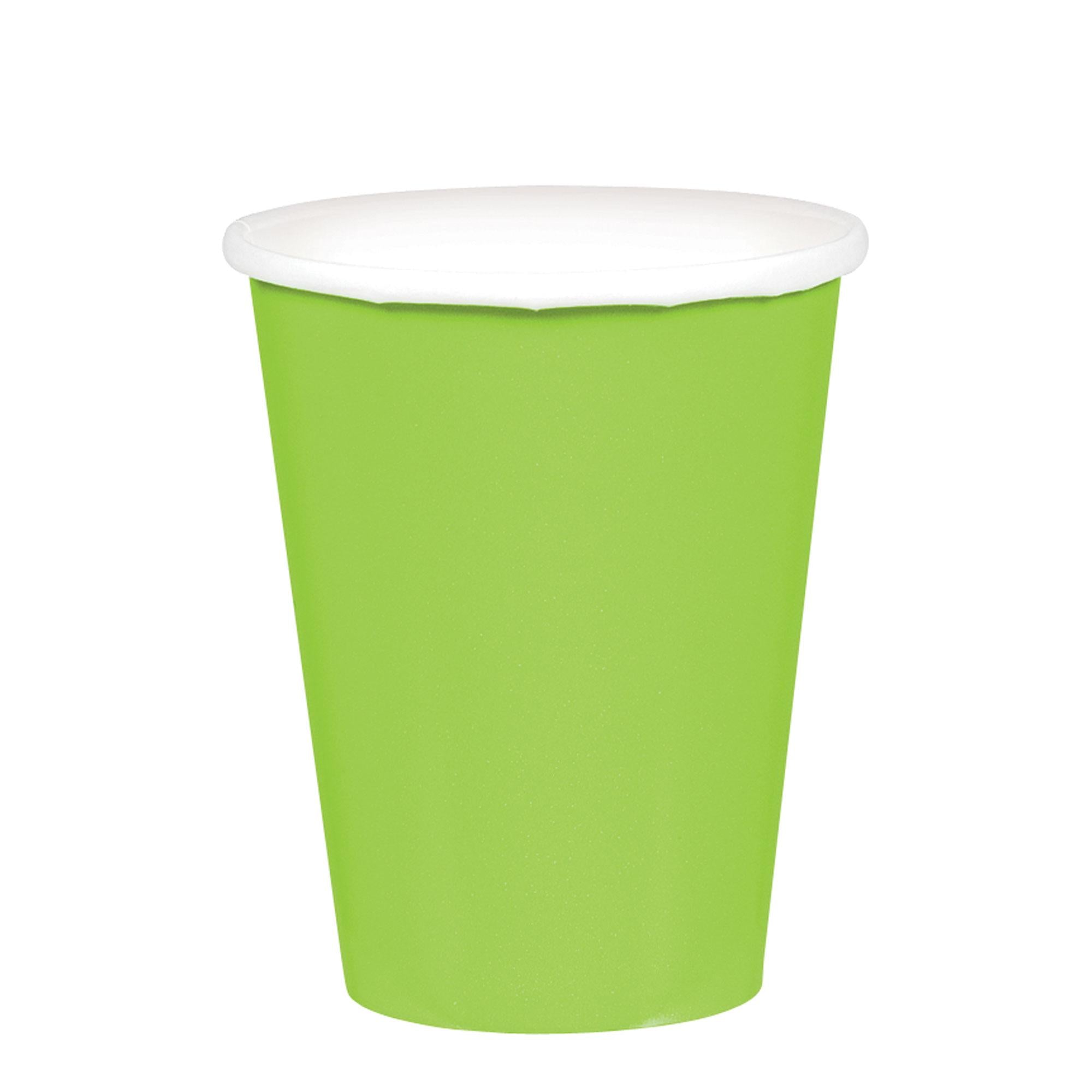 Kiwi Green Party Paper Cups 9oz 20pcs Solid Tableware - Party Centre