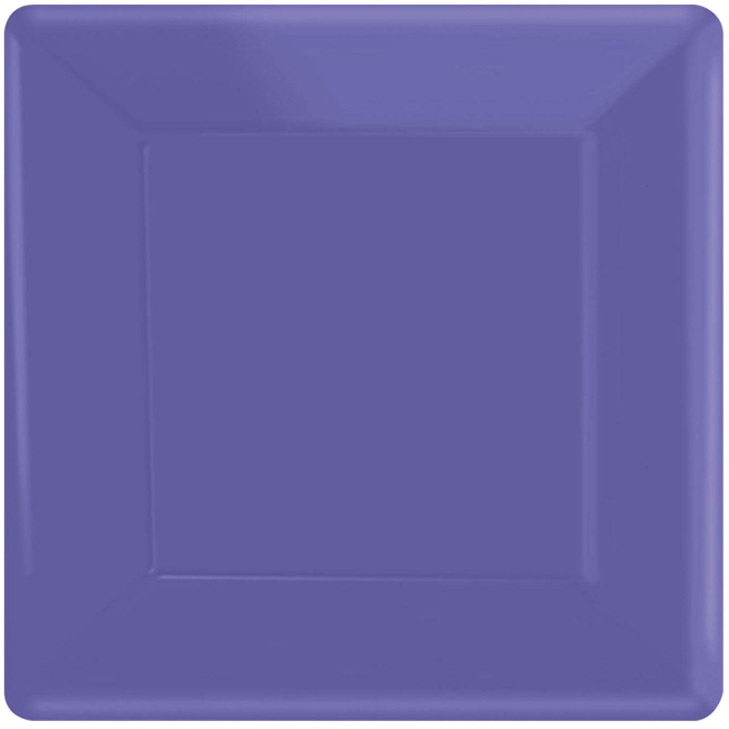 New Purple Square Paper Plates 10in, 20pcs Solid Tableware - Party Centre
