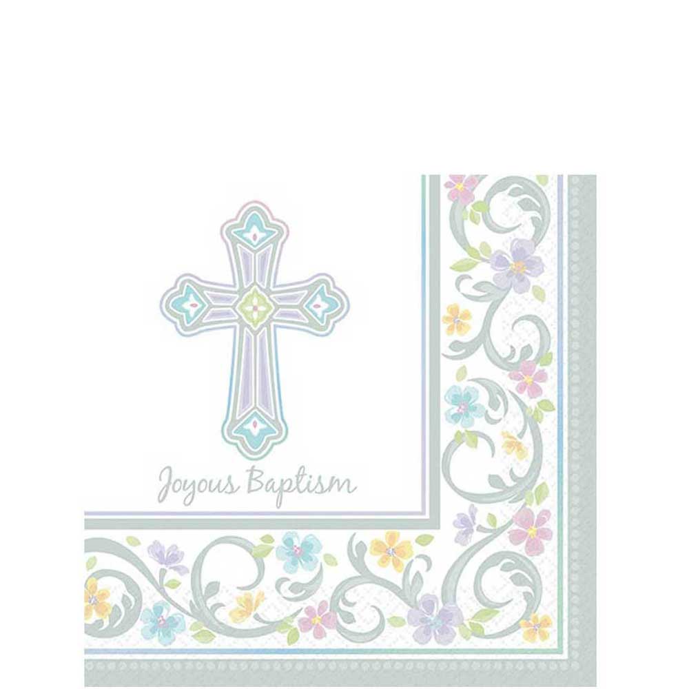 Blessed Day Baptism Beverage Tissues 36pcs Printed Tableware - Party Centre