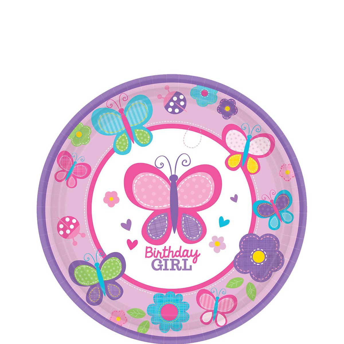 Sweet Birthday Girl Paper Plates 7in, 18pcs