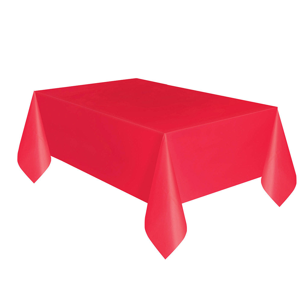 Apple Red Plastic Table Cover Solid Tableware - Party Centre