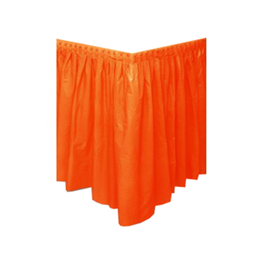 Orange Peel Plastic Table Skirt 14ft x 29in Solid Tableware - Party Centre